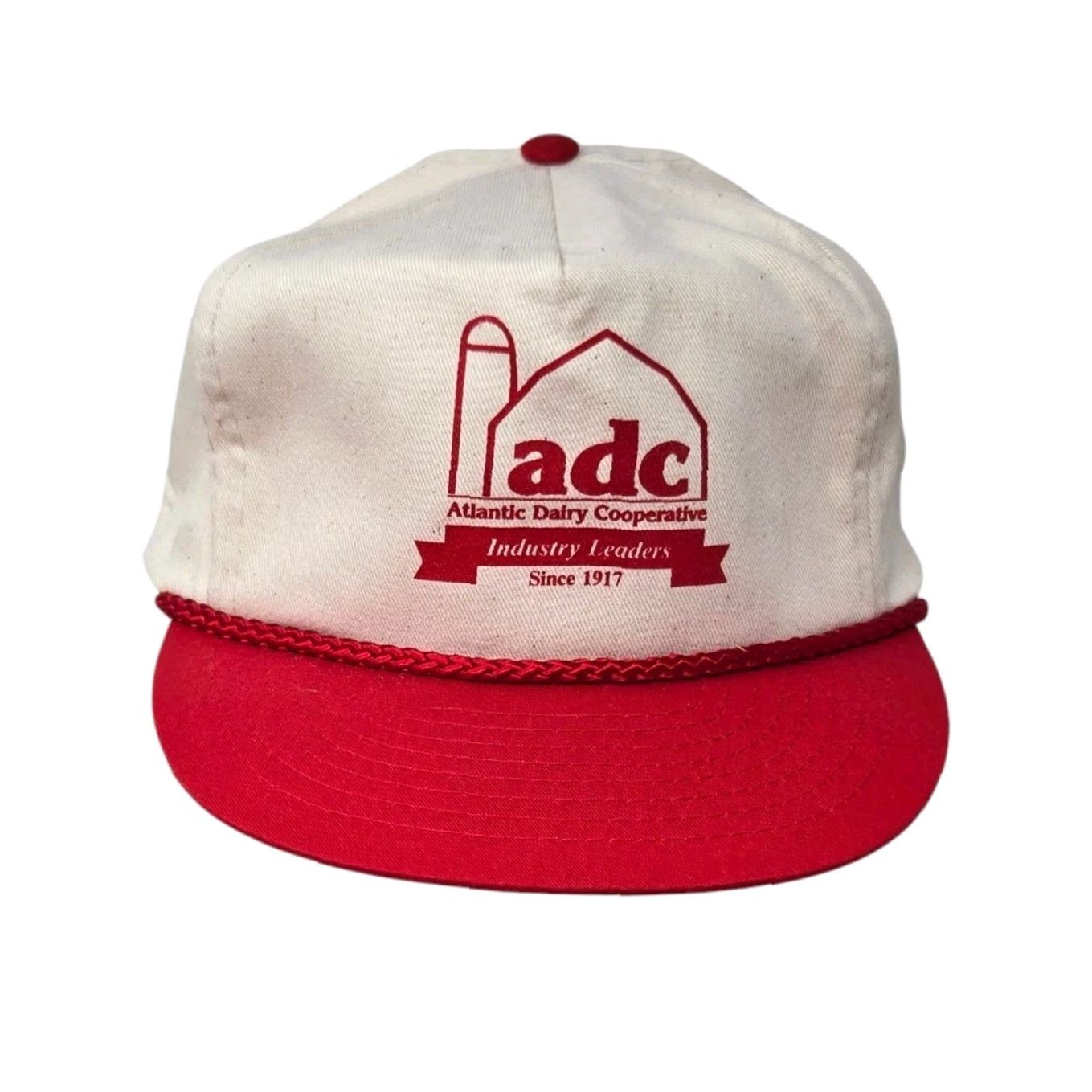 Vintage VINTAGE Atlantic Dairy Cooperative Trucker Hat ADC Rope Snapback Adjustable Red Men One Size Trucker Hat USA Adjustable Size ONE SIZE - 2 Thumbnail