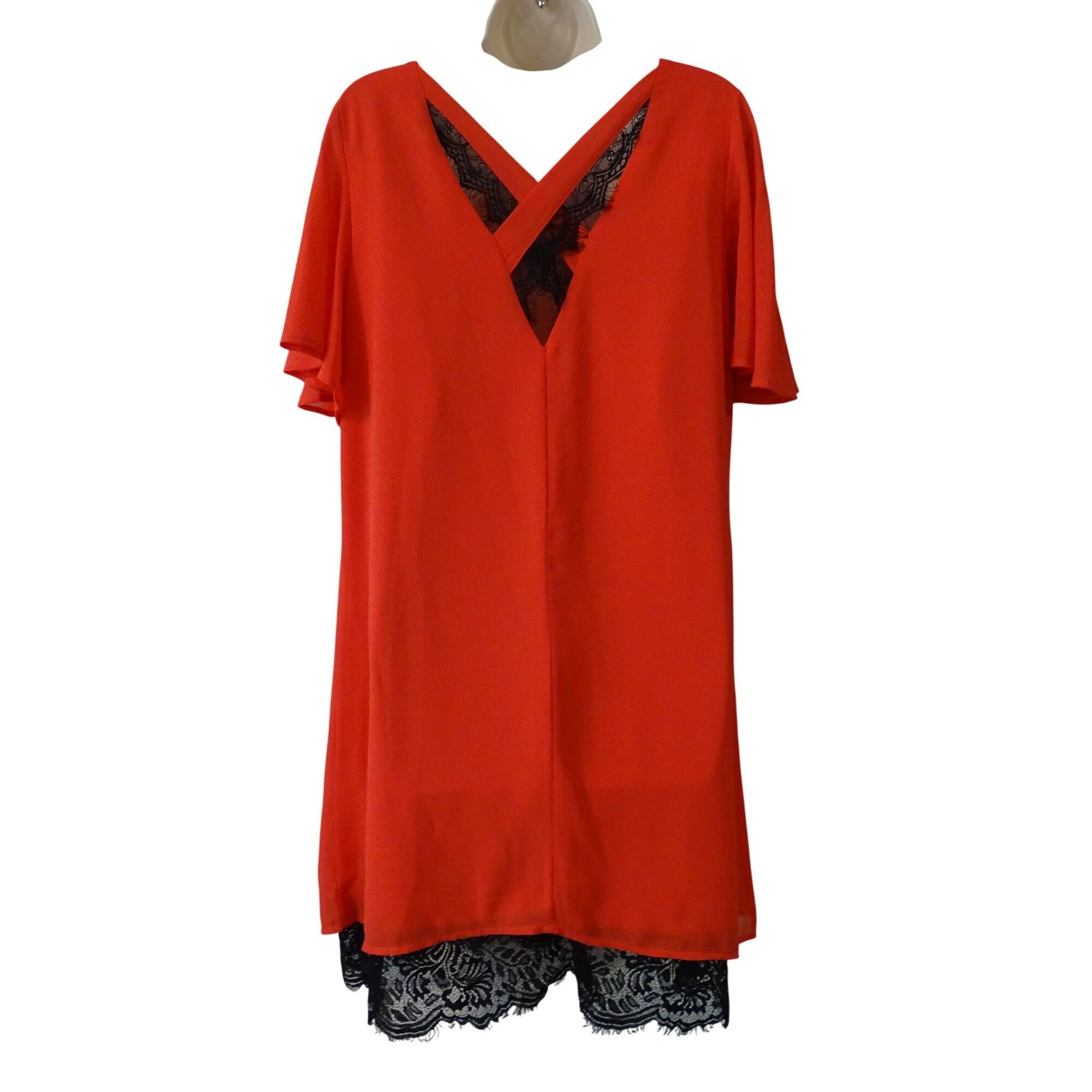 Other Ya Los Angeles Orange Flutter Sleeve Shift Dress Size L Size L / US 10 / IT 46 - 3 Thumbnail