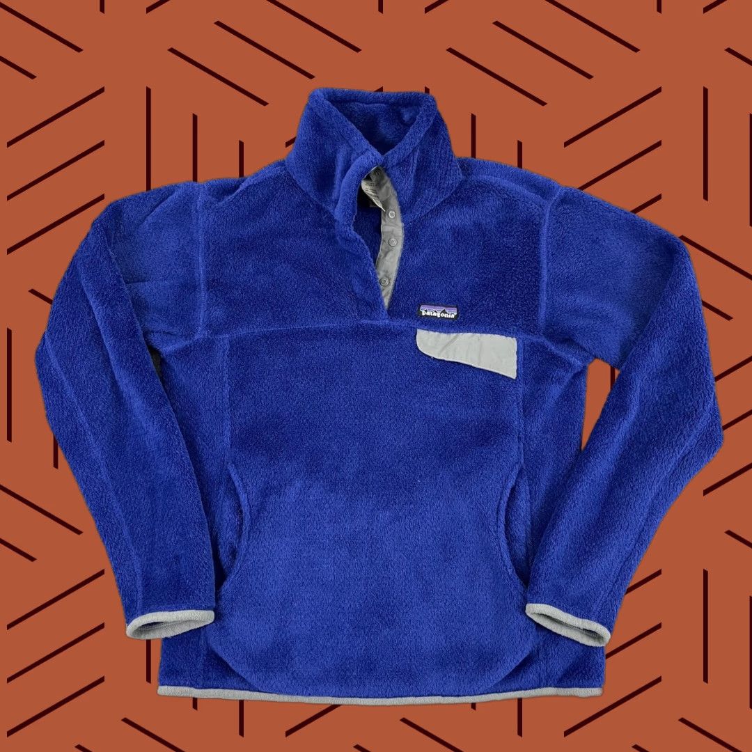 Patagonia Patagonia Sweater Womens Small Blue Fuzzy Fleece ReTool Snap T Pullover Hiking Size S / US 4 / IT 40 - 1 Thumbnail
