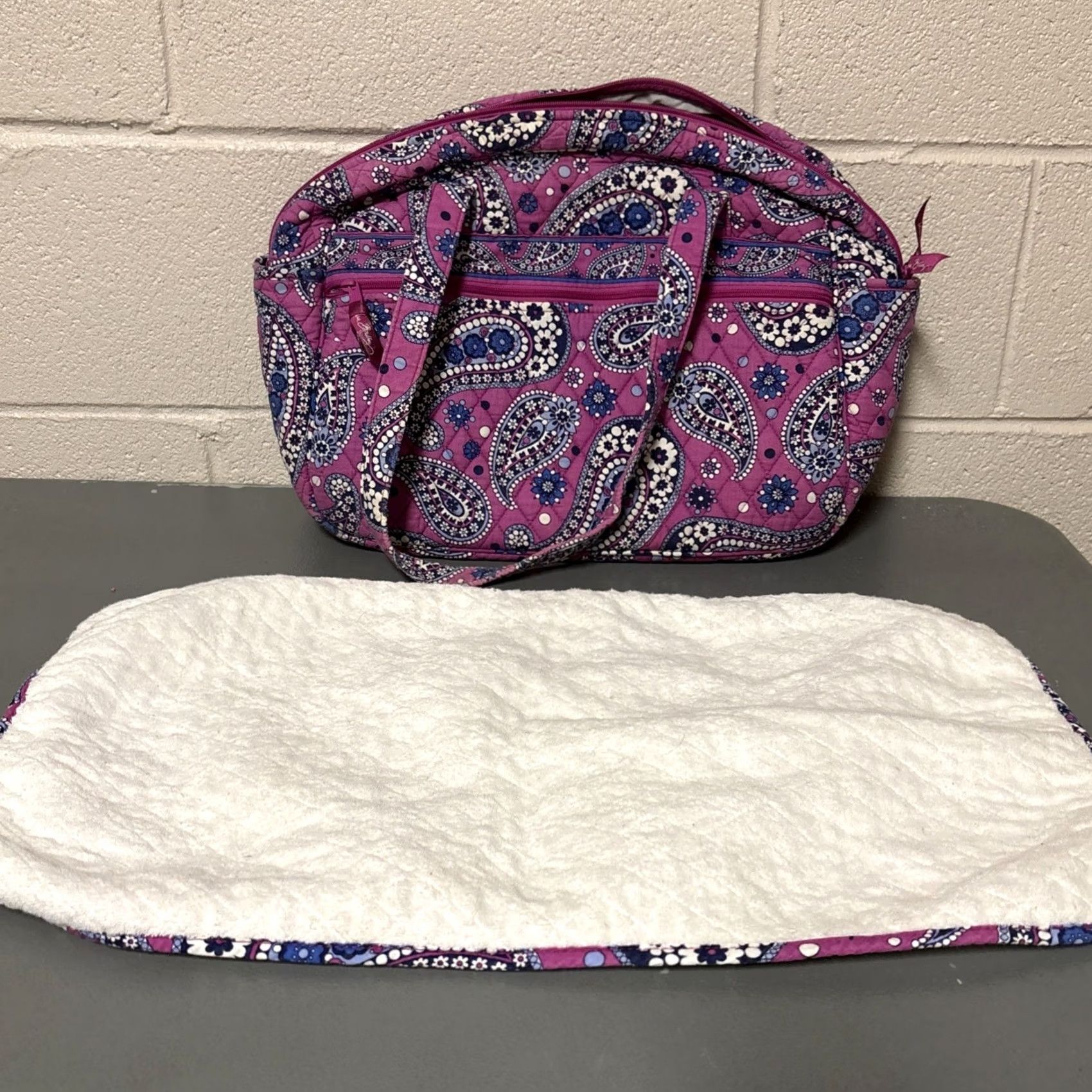 Vera Bradley Vera Bradley Boysenberry Tote Bag Purse Vinyl Lined Changing Pad Diaper Bag Accessories Pouch Size ONE SIZE - 6 Thumbnail