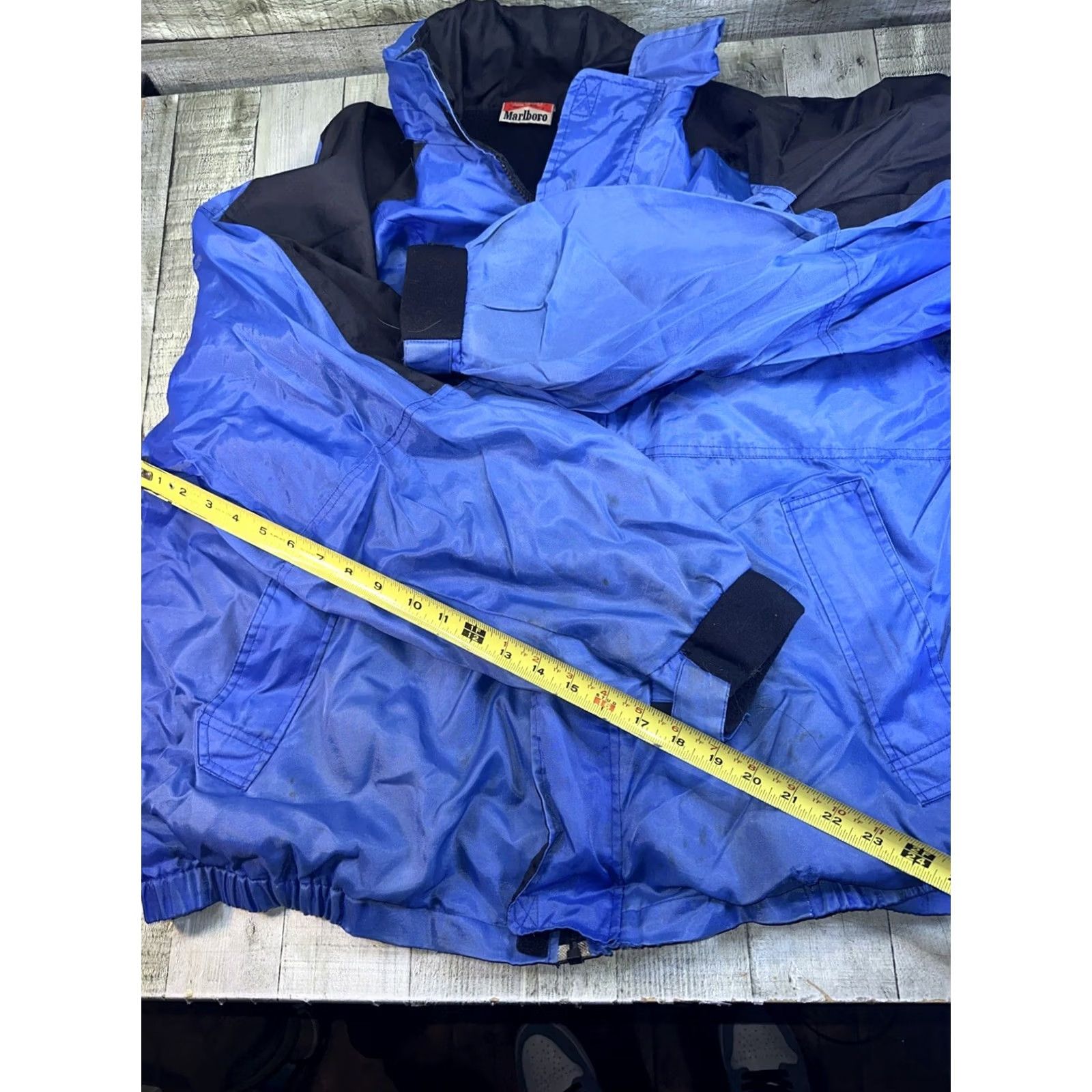 Marlboro VINTAGE Marlboro Windbreaker Jacket Full Zip XL Blue 90s Sprng Mens Size US XL / EU 56 / 4 - 4 Thumbnail
