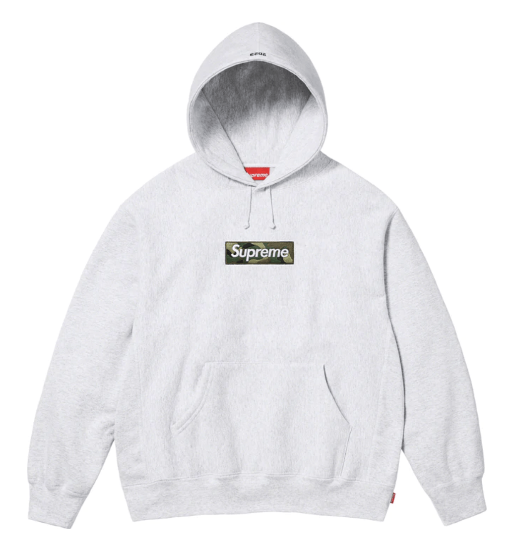 image of Supreme Box Logo Hooded Sweatshirt Ash Grey, Men's (Size Small)