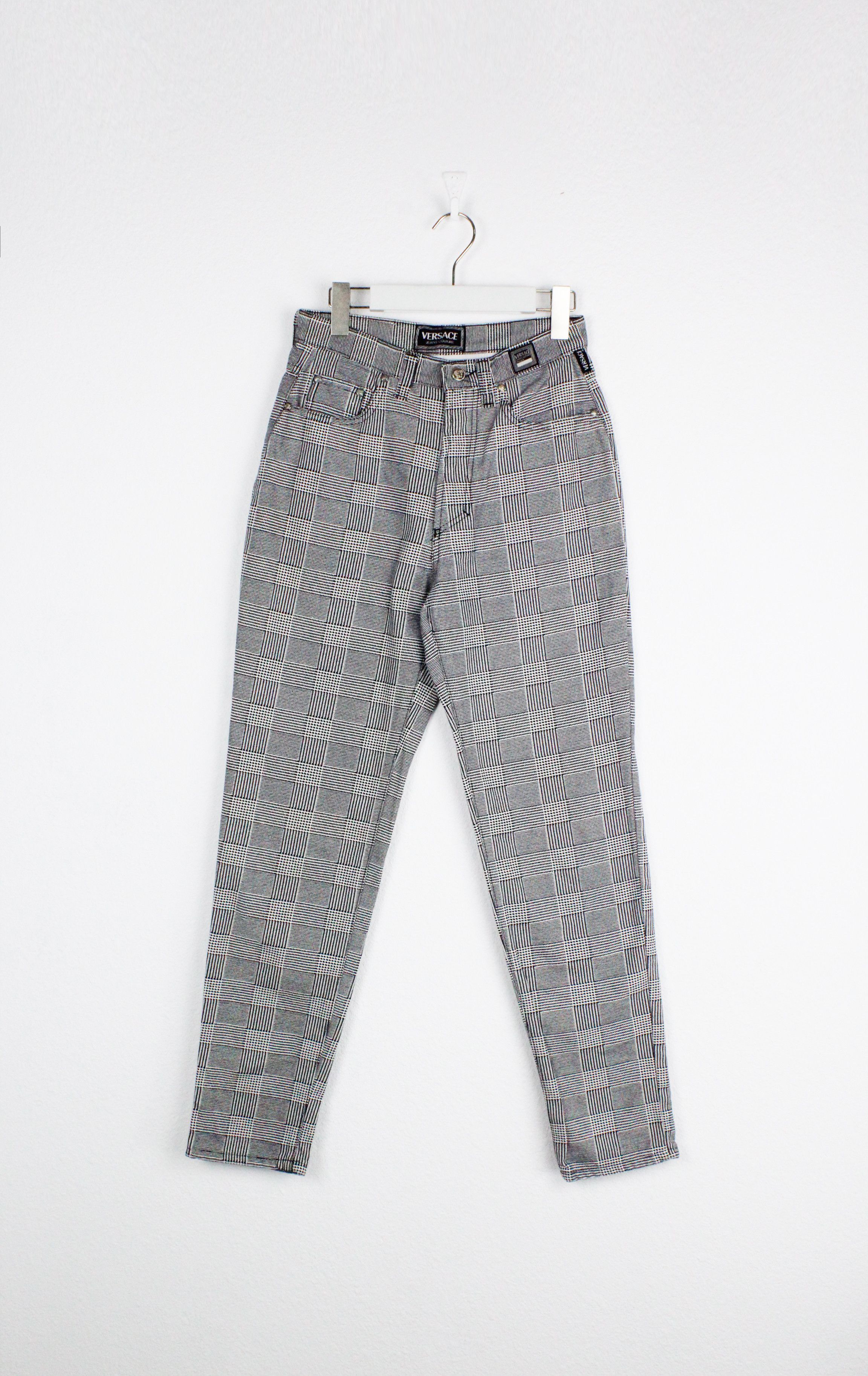 Versace Jeans Couture × Vintage Versace Jeans Couture Houndstooth Check Baroque Pants Size 29" - 1 Thumbnail