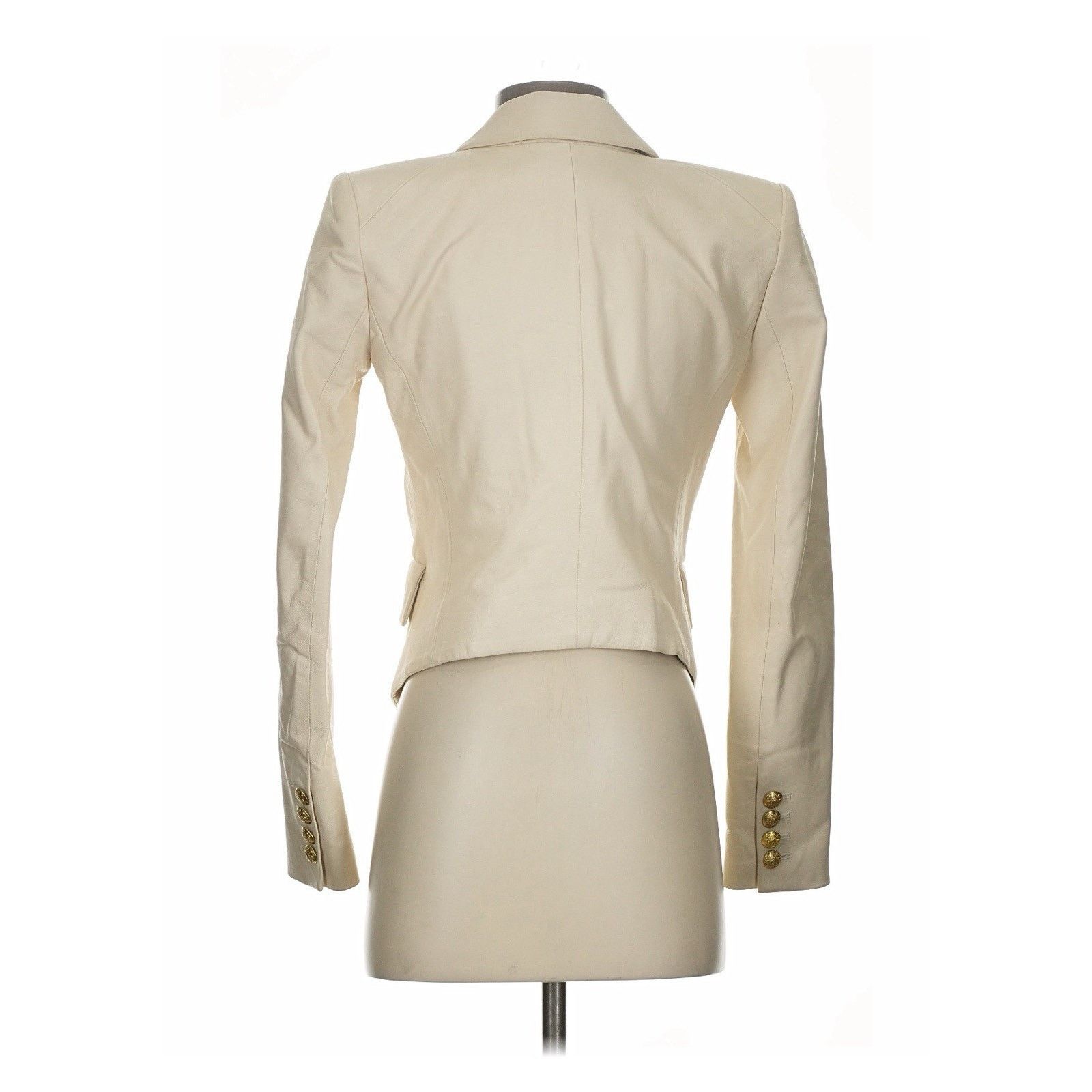 Veronica Beard Veronica Beard Cooke Leather Blazer Jacket Gold Buttons 00 Size XXS / US 00 / IT 34 - 3 Thumbnail