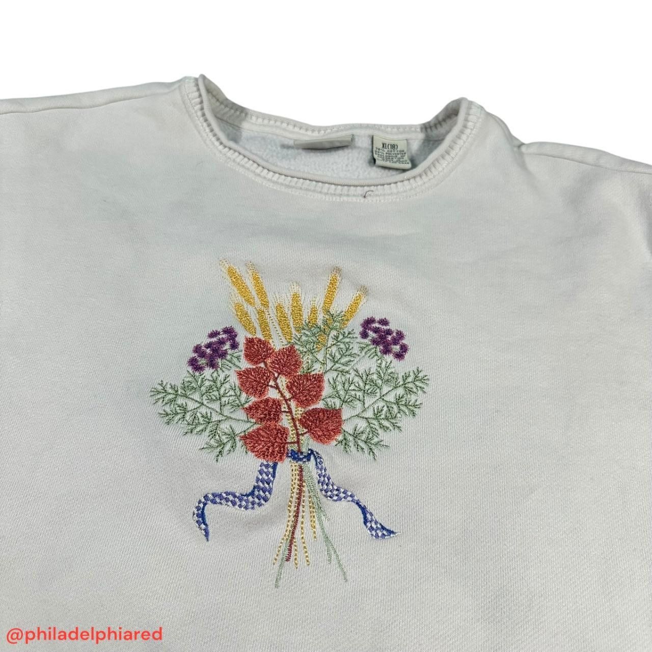 Designer Vintage Y2k 2000s Floral Themed crewneck sweatshirt XL Size XL / US 12-14 / IT 48-50 - 3 Thumbnail