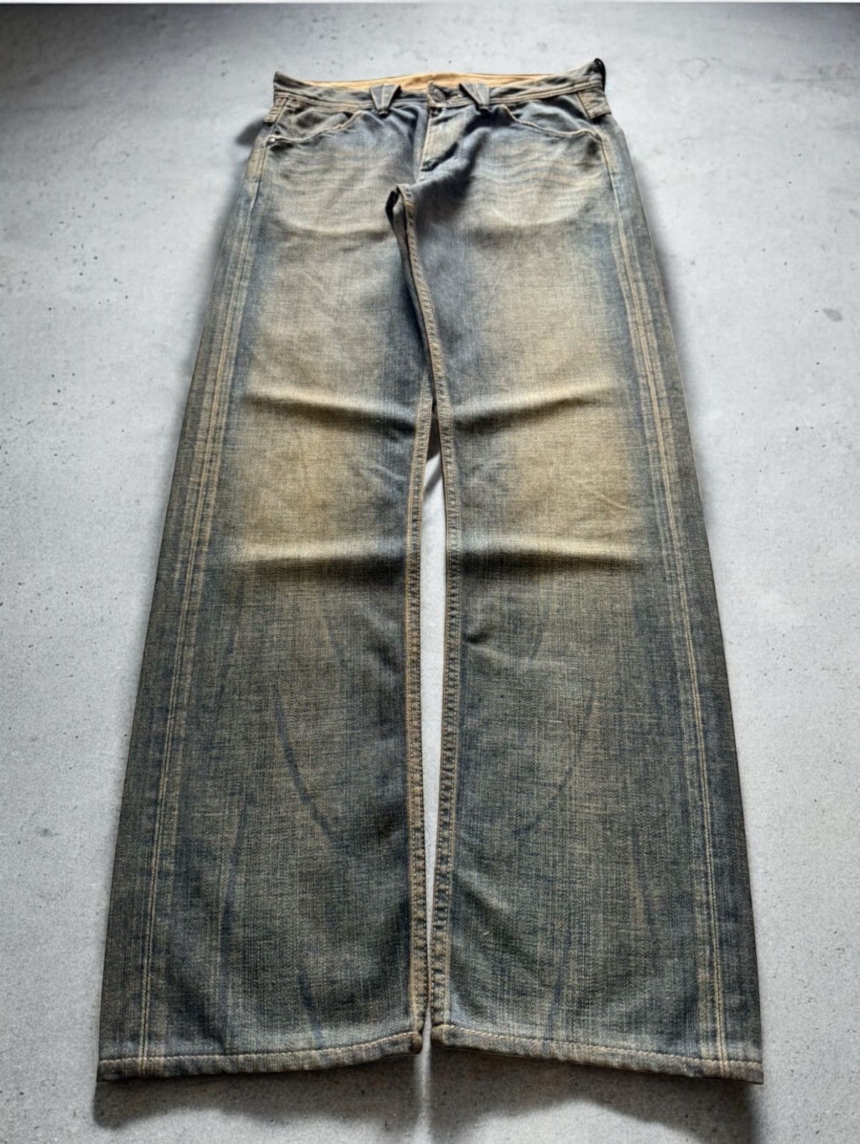 Japanese Brand Vintage Wrangler Gun Pocket Mud Wash Jeans Straight Size US 30 / EU 46 - 1 Thumbnail
