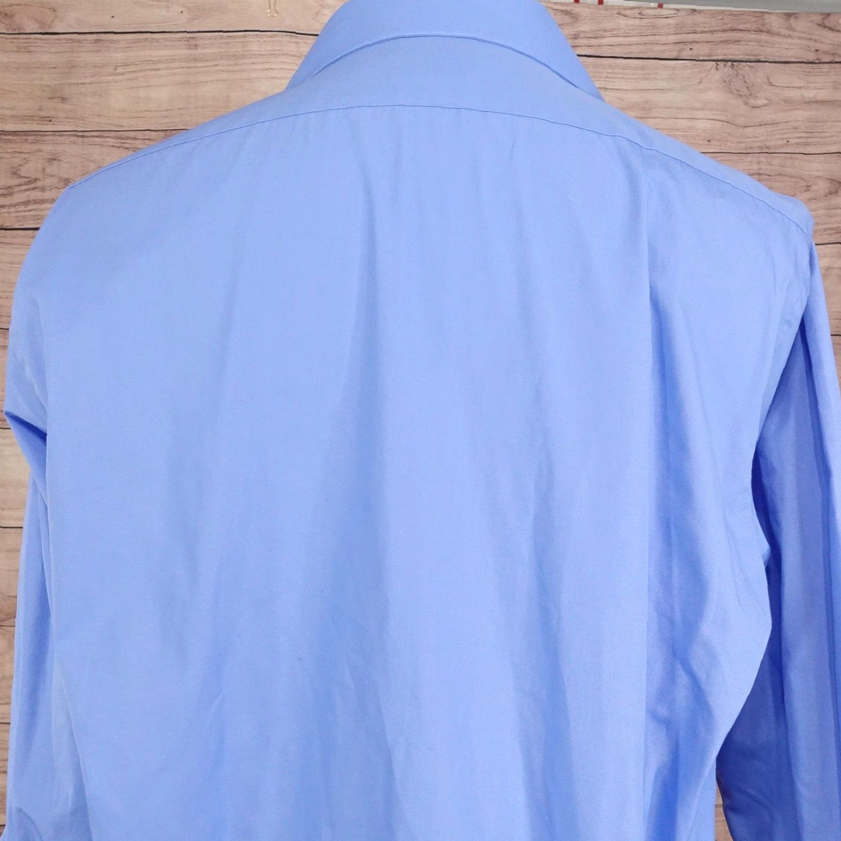 Van Heusen Van Heusen Shirt Mens 16 Blue Dress Shirt Long Sleeve Flex Collar Regular Fit Solid Size 42R - 5 Thumbnail