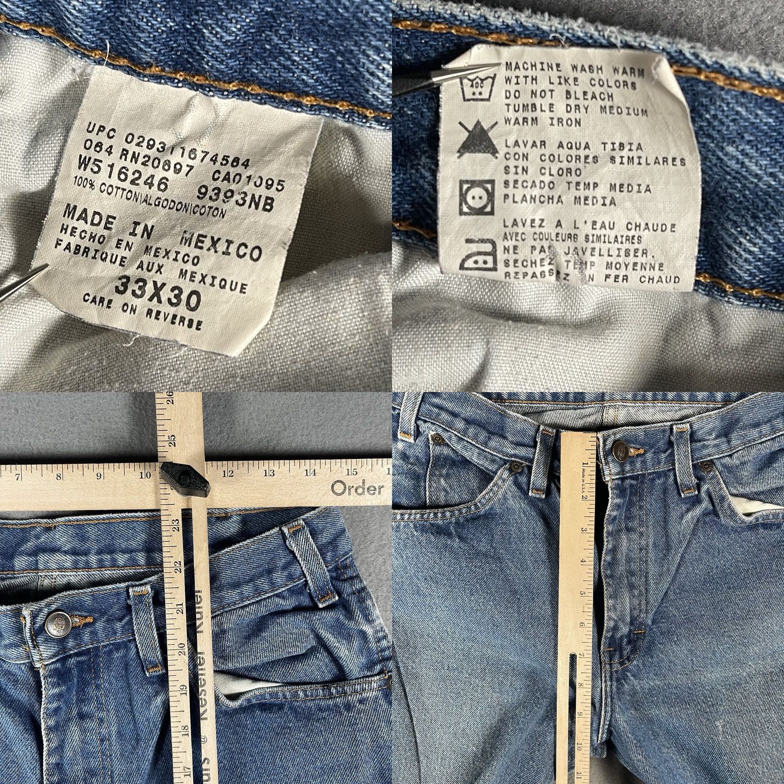 Levi's VINTAGE Dickies Jeans Men 33x30 Light Wash Distressed Skater Straight Leg Blue Size US 33 - 8 Thumbnail