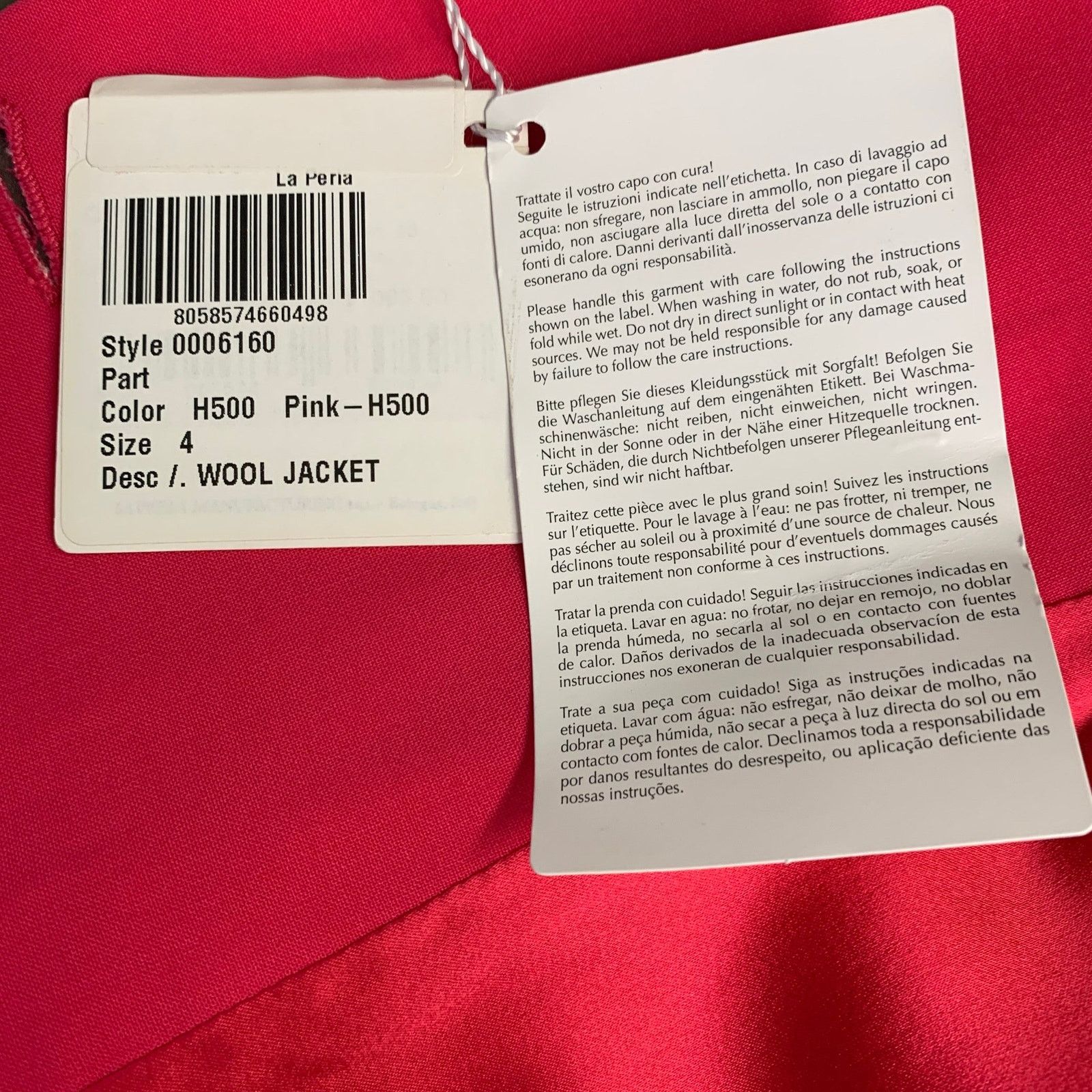 La Perla LA PERLA Size 4 Hot Pink Wool Blend Double Breasted Pantsuit Size 27" / US 4 / IT 40 - 10 Thumbnail