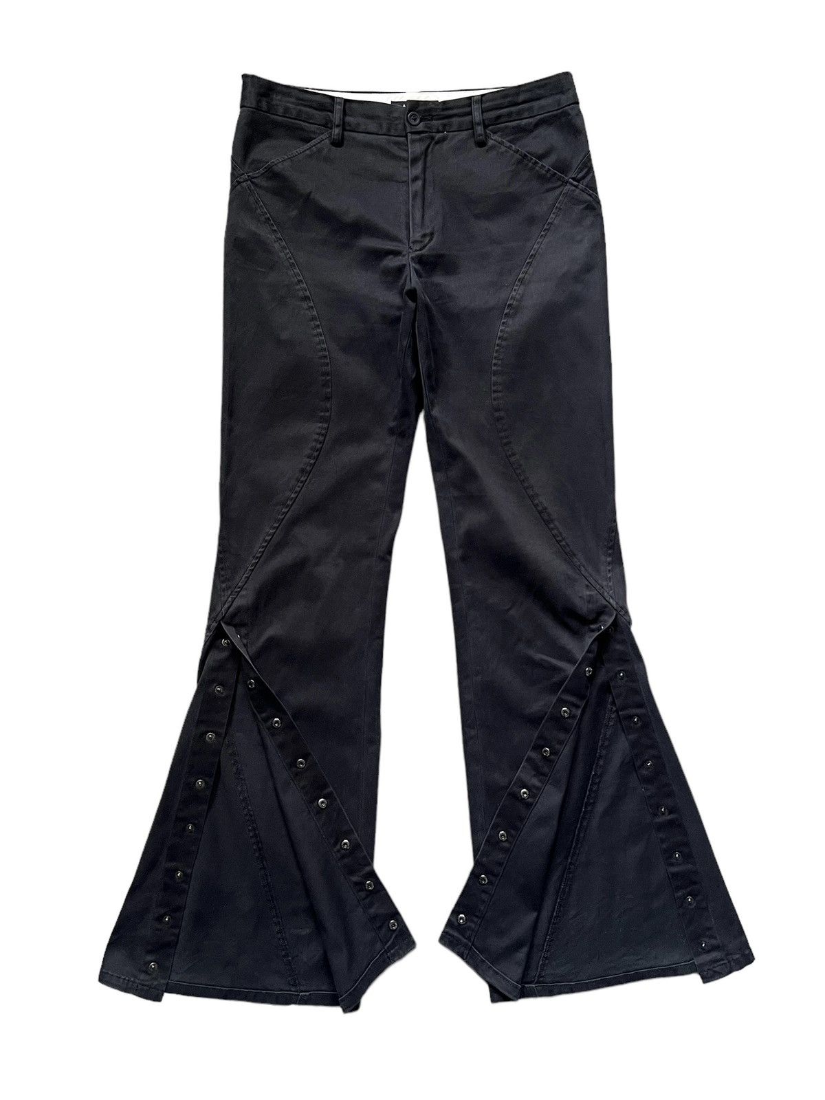 image of Atsuro Tayama Button Flare Pants in Black, Women's (Size 29)