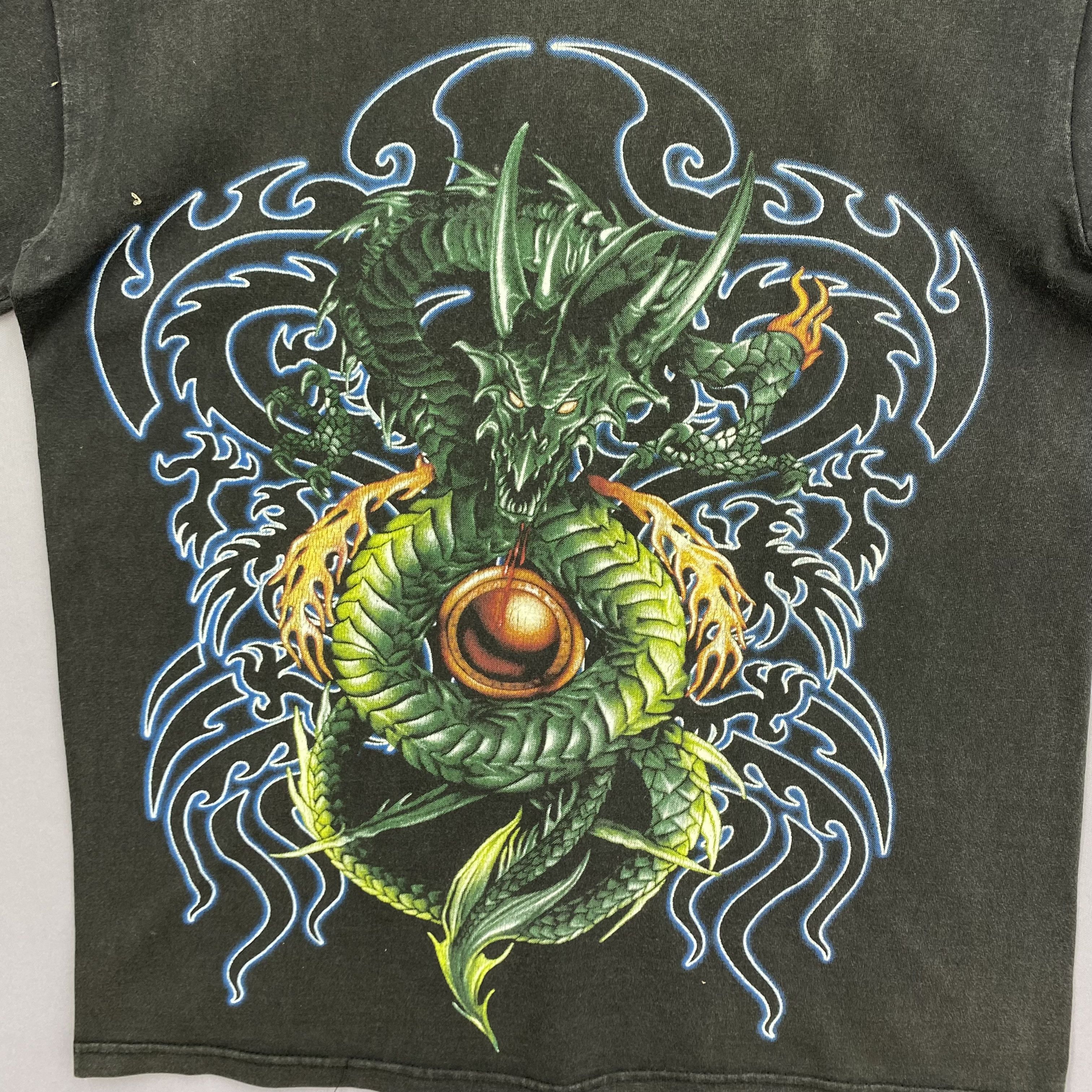 Japanese Brand Vintage 90s The Fire of the Sages T-Shirt Dragon Tee Size US S / EU 44-46 / 1 - 3 Thumbnail