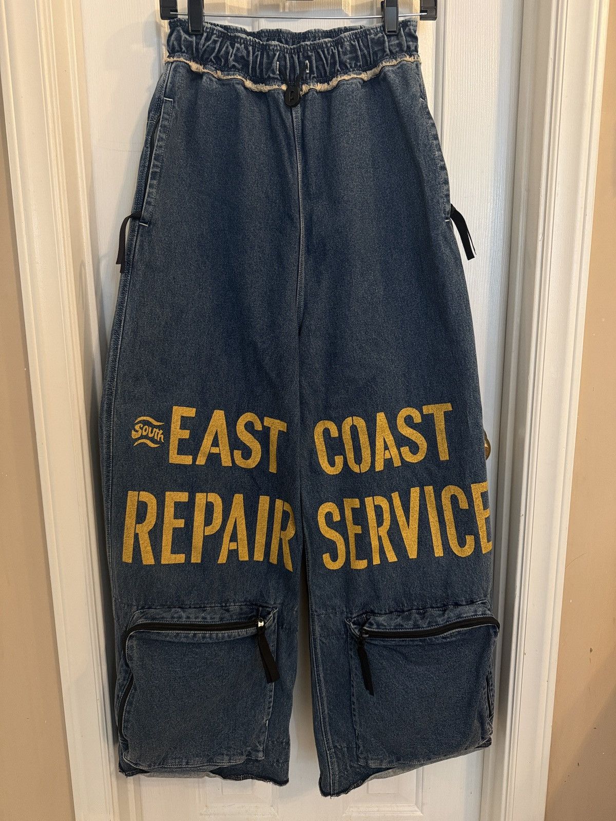 Kapital Kapital 12.5oz Denim East Coast Repair Man Track Pants Size US 30 / EU 46 - 1 Thumbnail