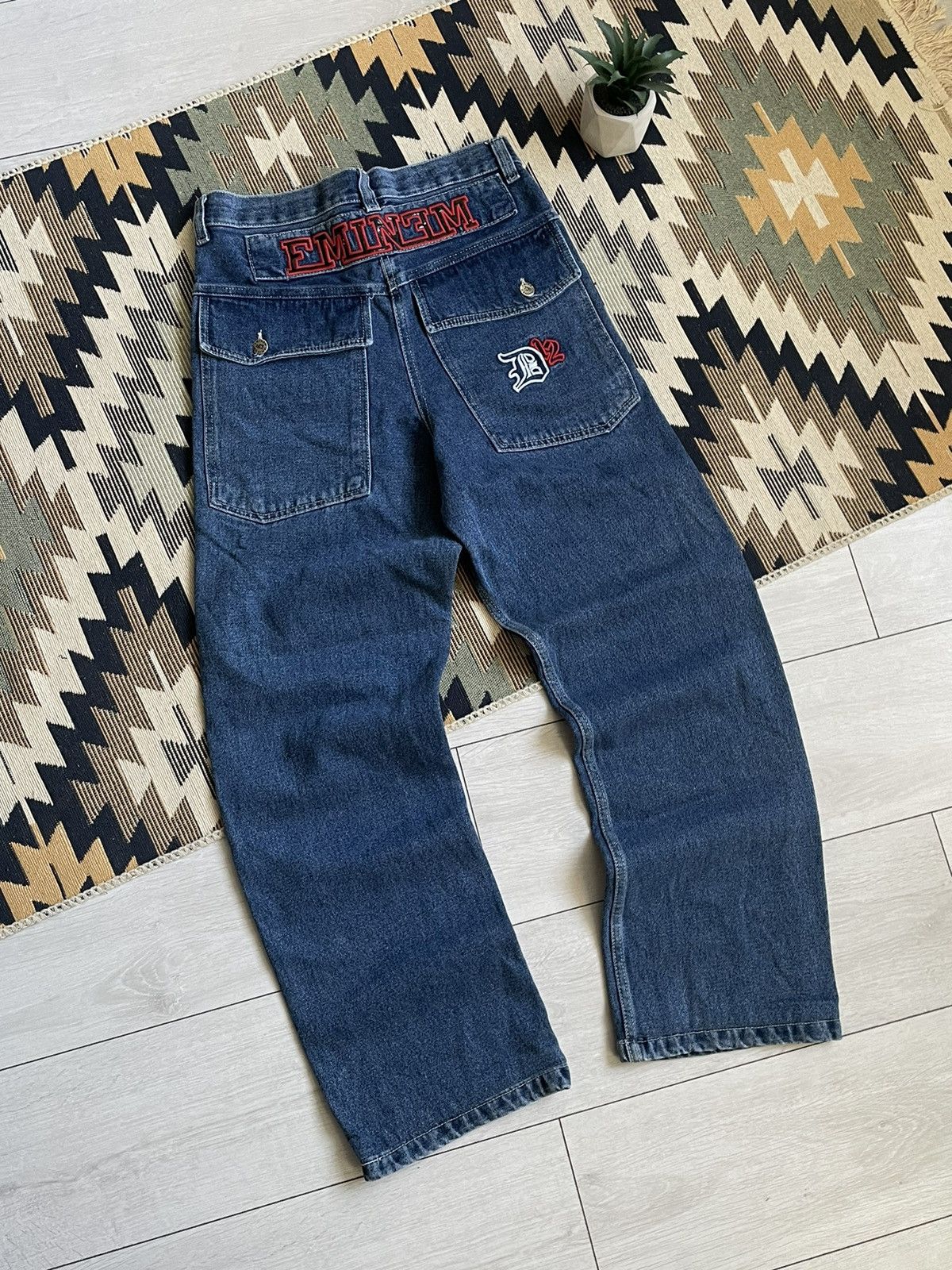 JNCO Vintage Eminem USA Rap Big Logo Denim Jeans Size US 30 / EU 46 - 2 Thumbnail