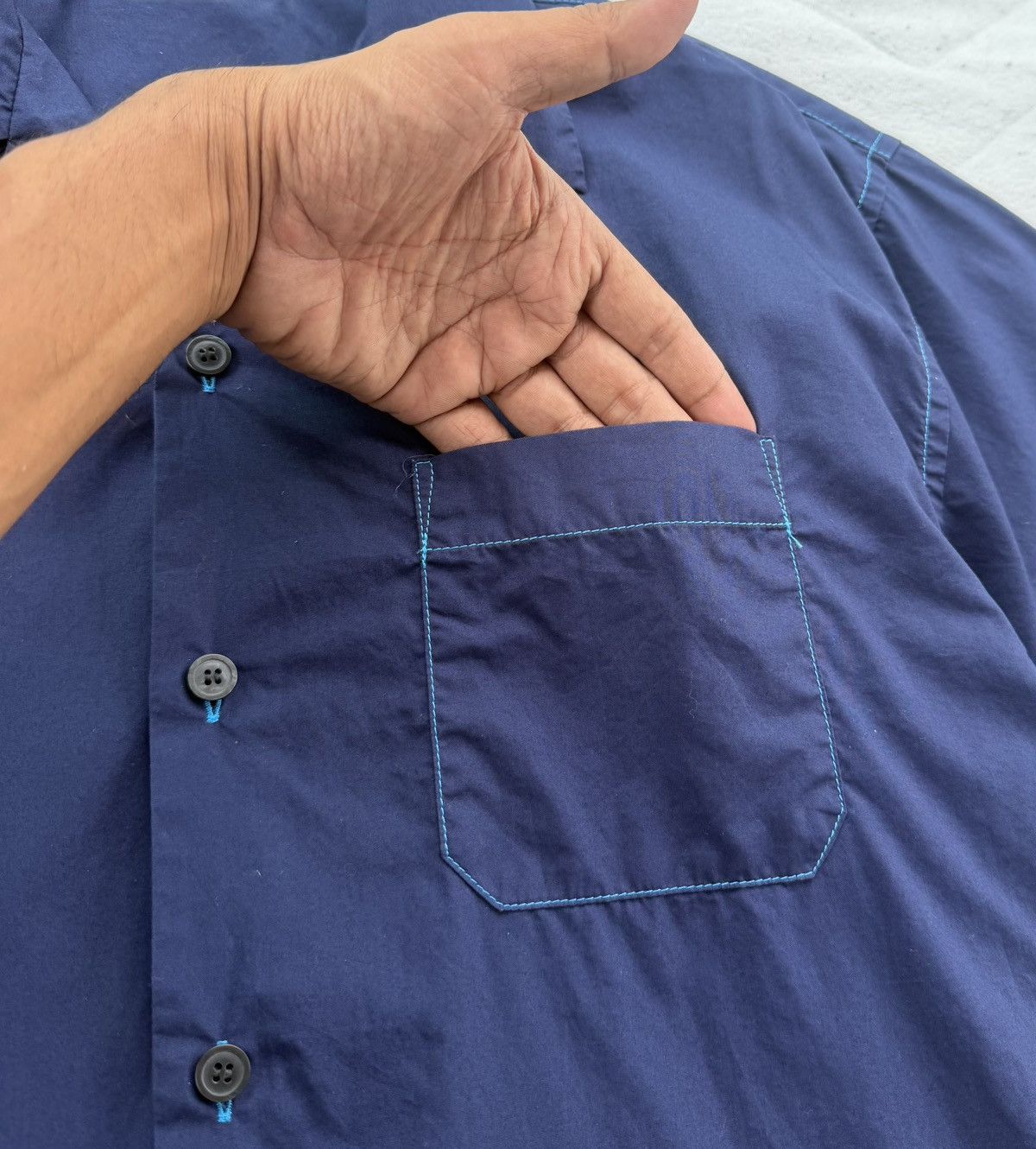 Marni Uniqlo x Marni Short Sleeve Shirt Navy Pocket Shirt Size US L / EU 52-54 / 3 - 5 Thumbnail