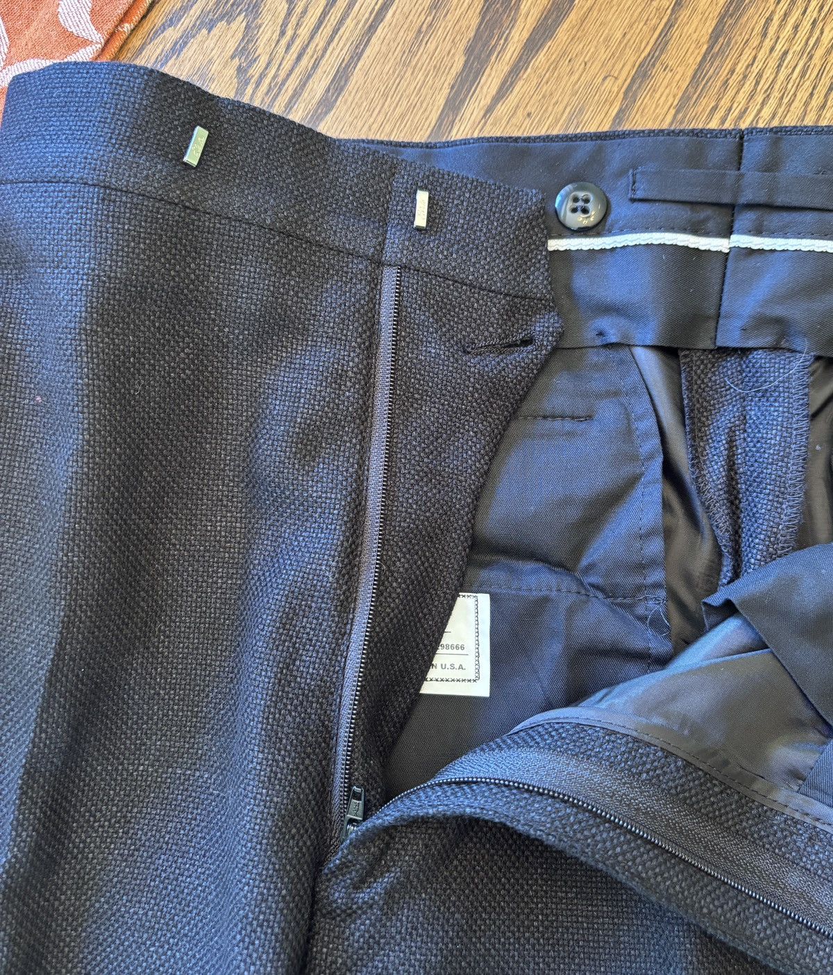 Other Black Basketweave Double Breasted Wool Suit Size 34S - 11 Thumbnail