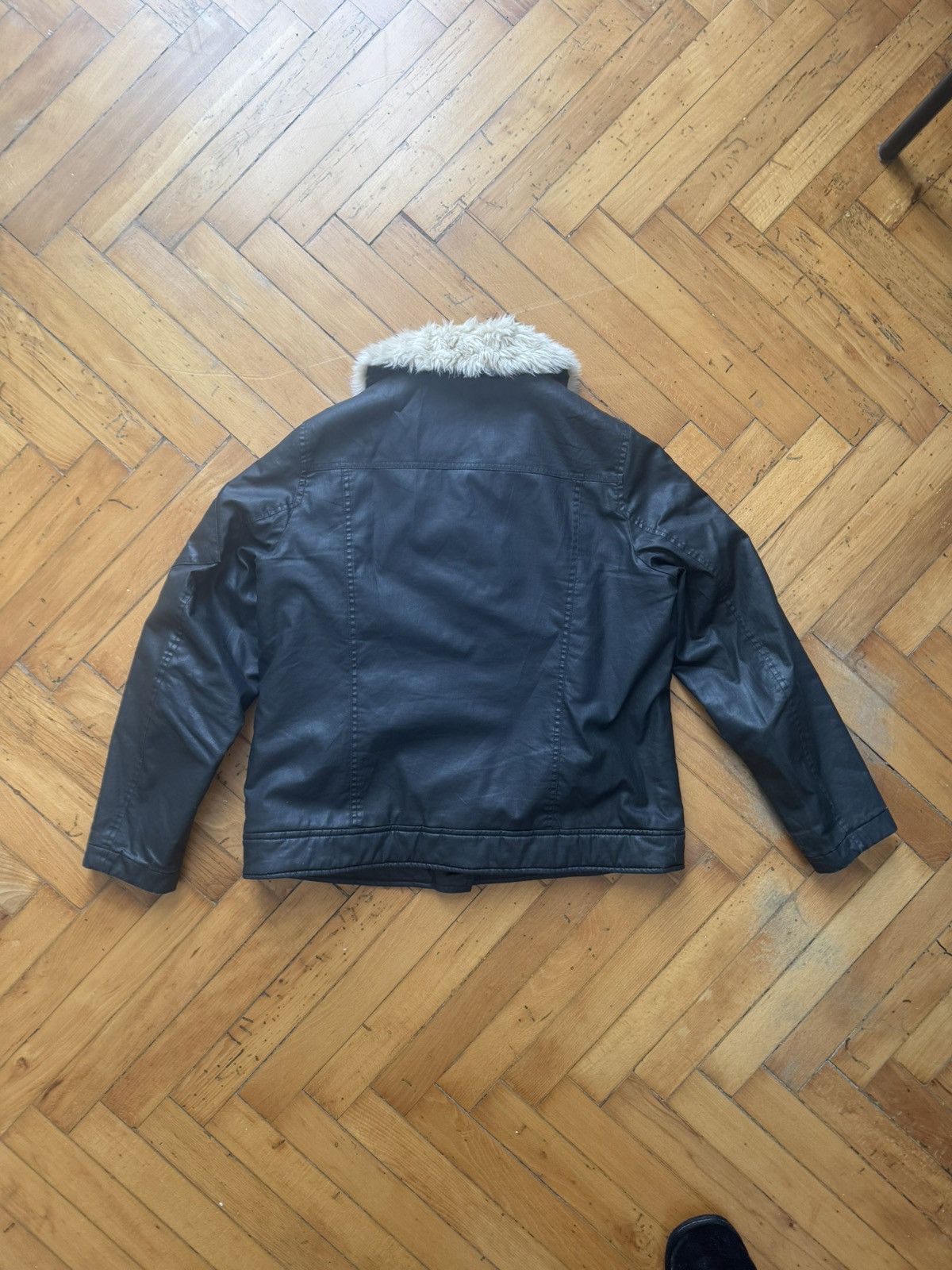 Vintage Biker waxed denim jacket with fake fur Size US M / EU 48-50 / 2 - 11 Thumbnail