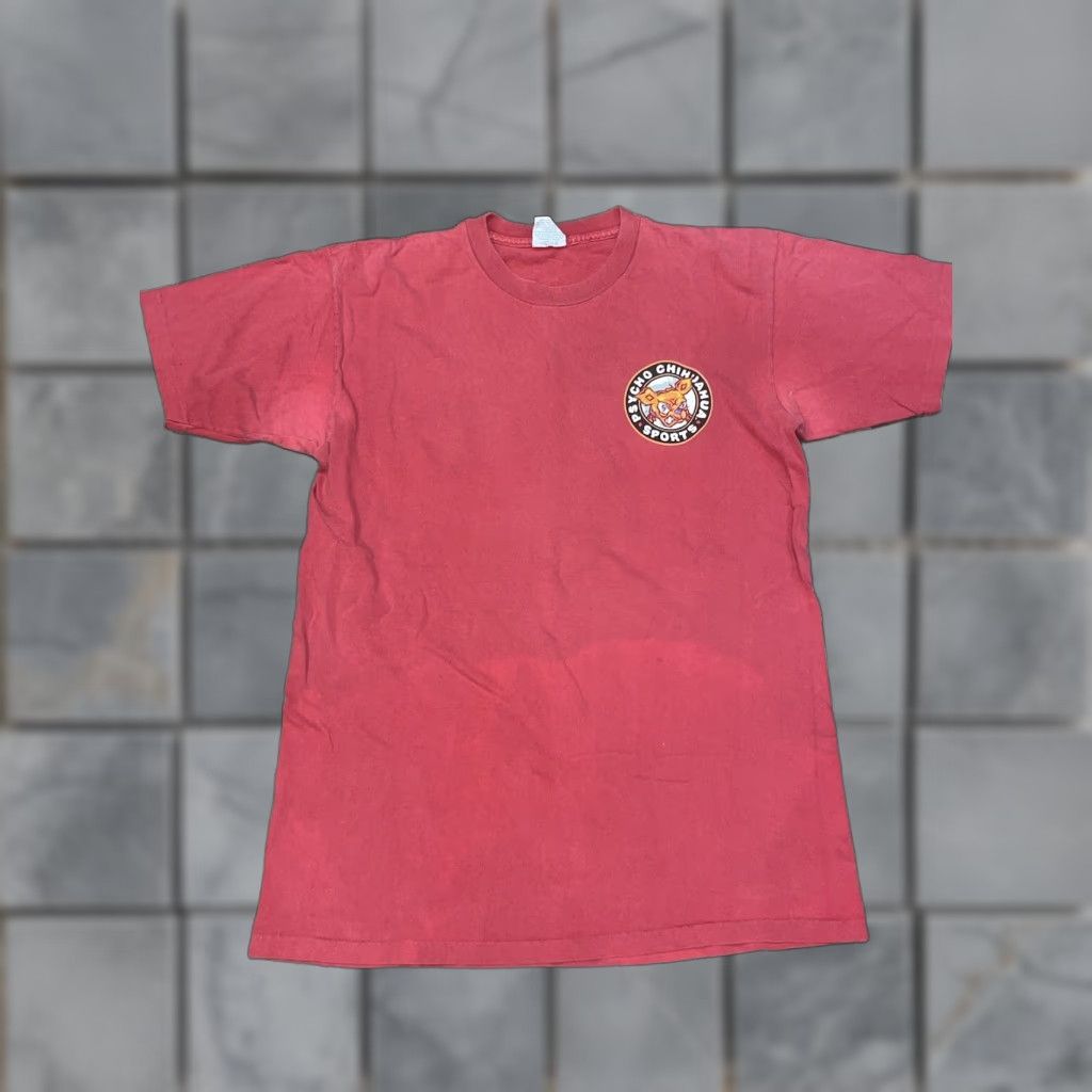 Gildan VINTAGE 90s Psycho Chihuahua Football T Shirt Gildan Large Brown Men Short Sleeve Crew Neck T-Shirt Graphic Print Size US L / EU 52-54 / 3 - 1 Thumbnail