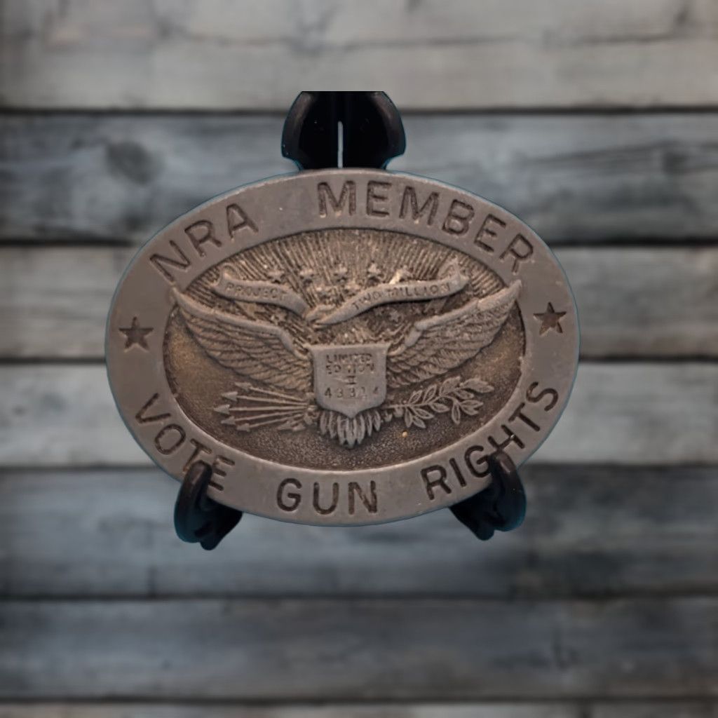 Vintage VINTAGE NRA Limited Edition Gray Belt Buckle 3.5" Mens Size ONE SIZE - 1 Thumbnail