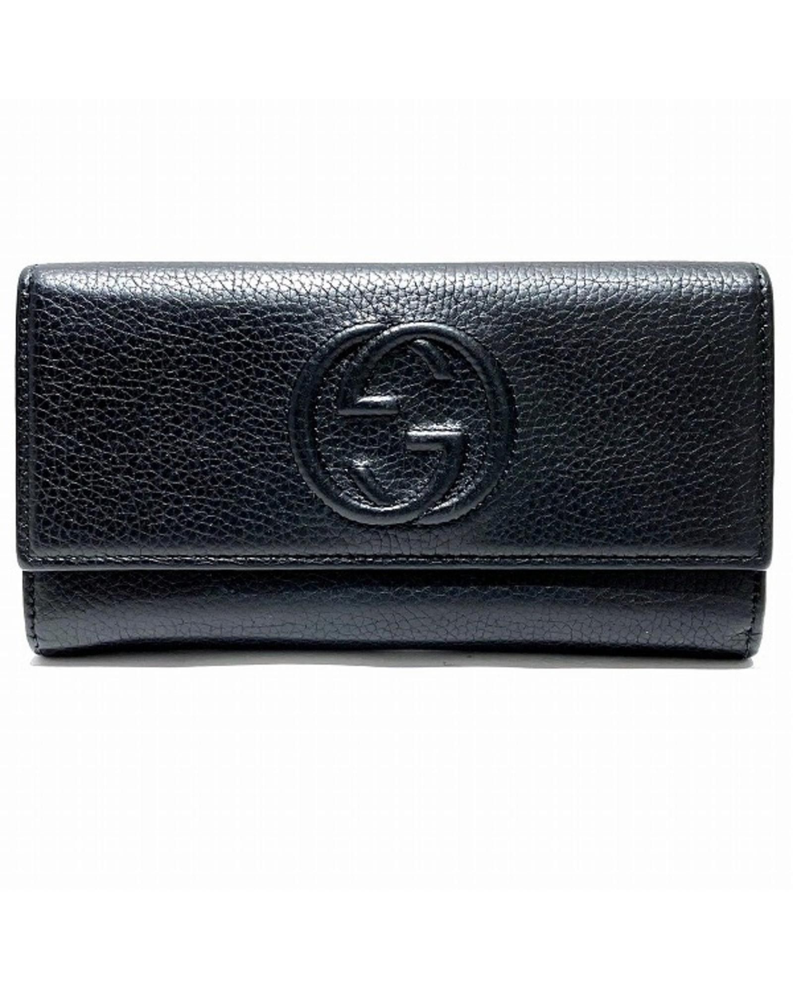 image of Gucci Sleek Leather Long Wallet For Women in Black