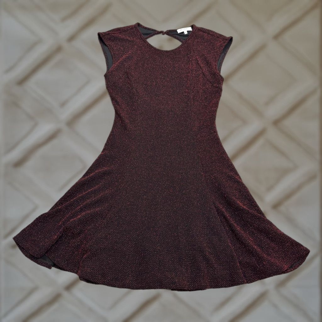 Vintage Les Petites Paris Metallic Backless Sparkle Midi A-Line Dress Womens Medium Red Size M / US 6-8 / IT 42-44 - 1 Thumbnail