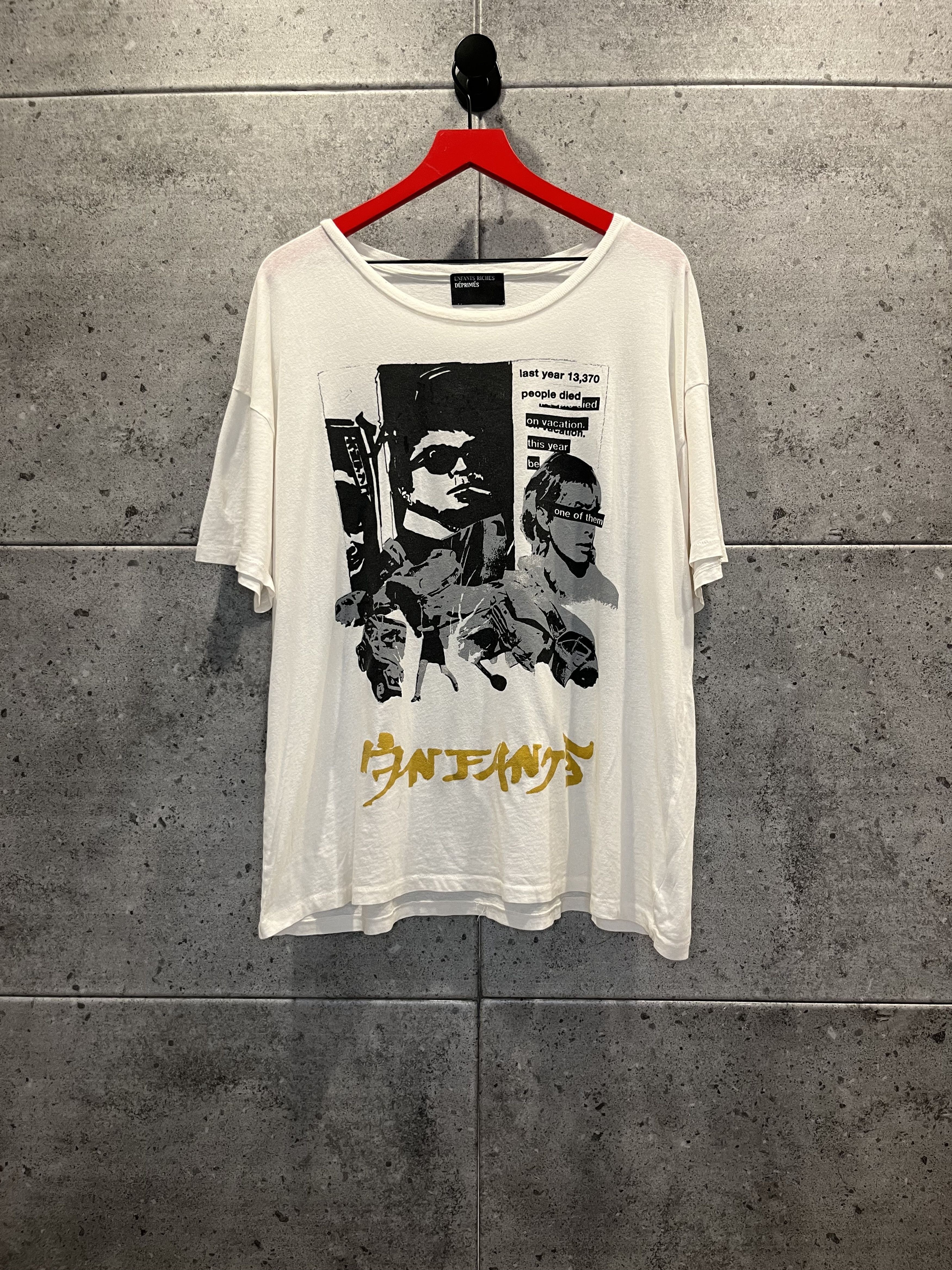 image of Enfants Riches Deprimes Died On Vacation T Shirt in White, Men's (Size Large)