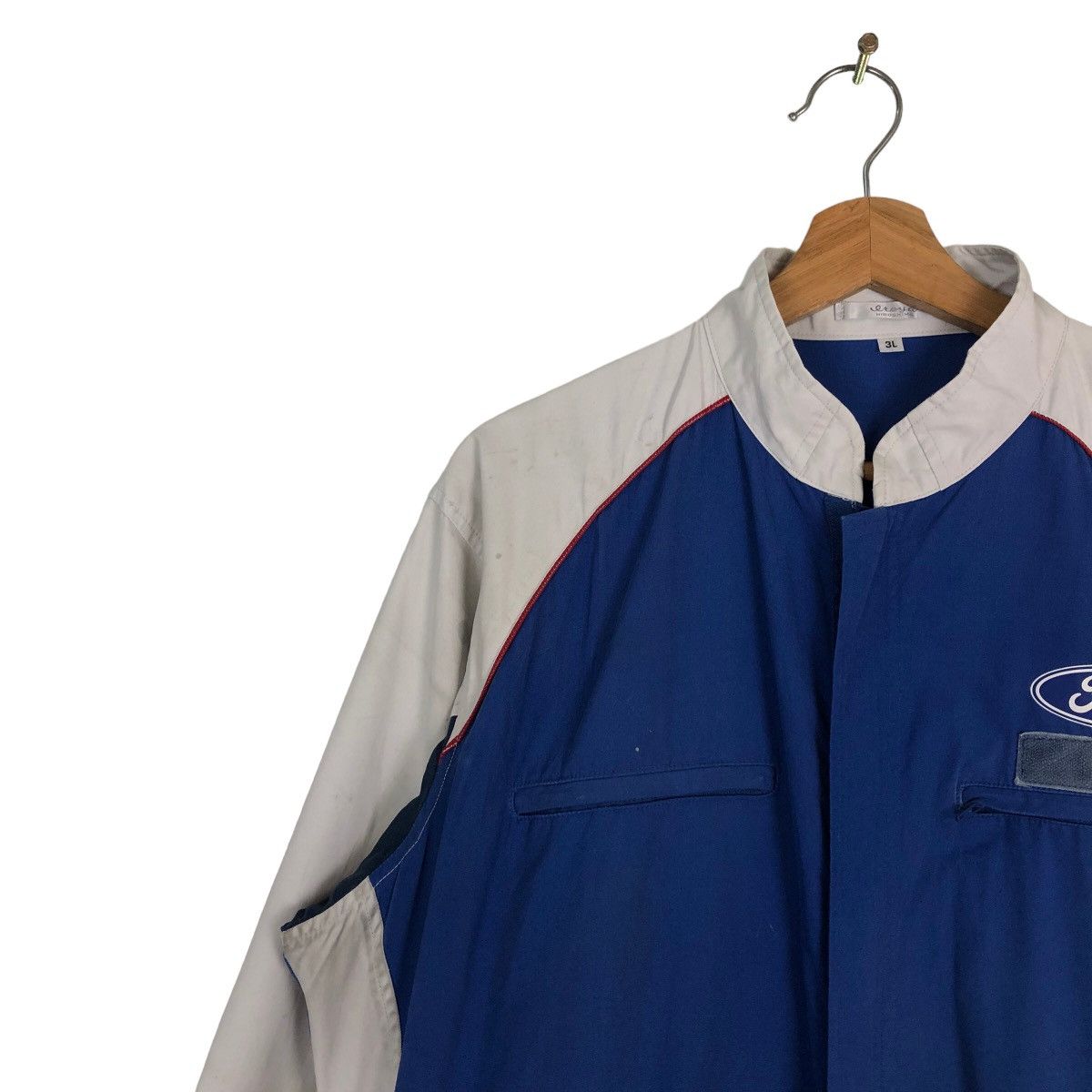Japanese Brand VINTAGE OVERALL WORK RACING FORD BIG LOGO RACING WEAR Size US 44 / EU 60 - 5 Thumbnail