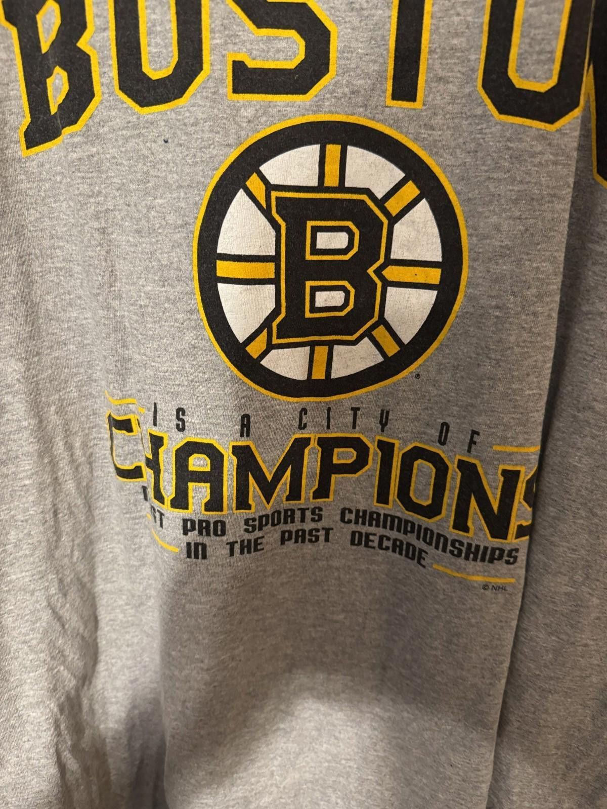 Reebok Boston Bruins Reebok Stanley Cup Champs Gray Tee Men Sz XXL Size ONE SIZE - 5 Thumbnail