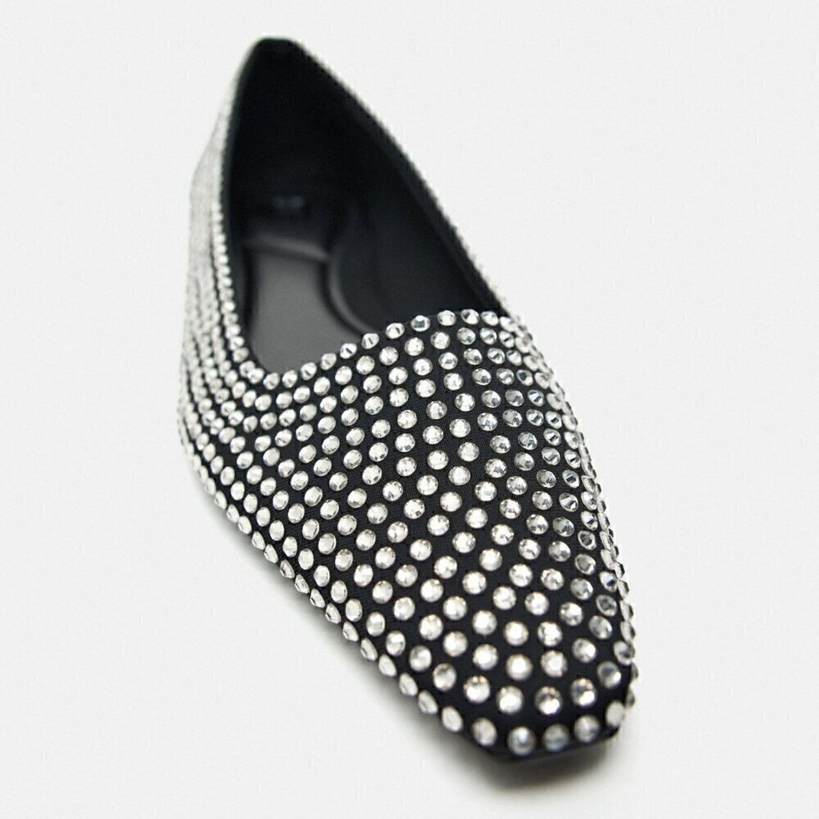 Zara Zara Rhinestone Pointed Toe Flats Sparkle Ballet Flats Size US 7.5 / IT 37.5 - 15 Thumbnail