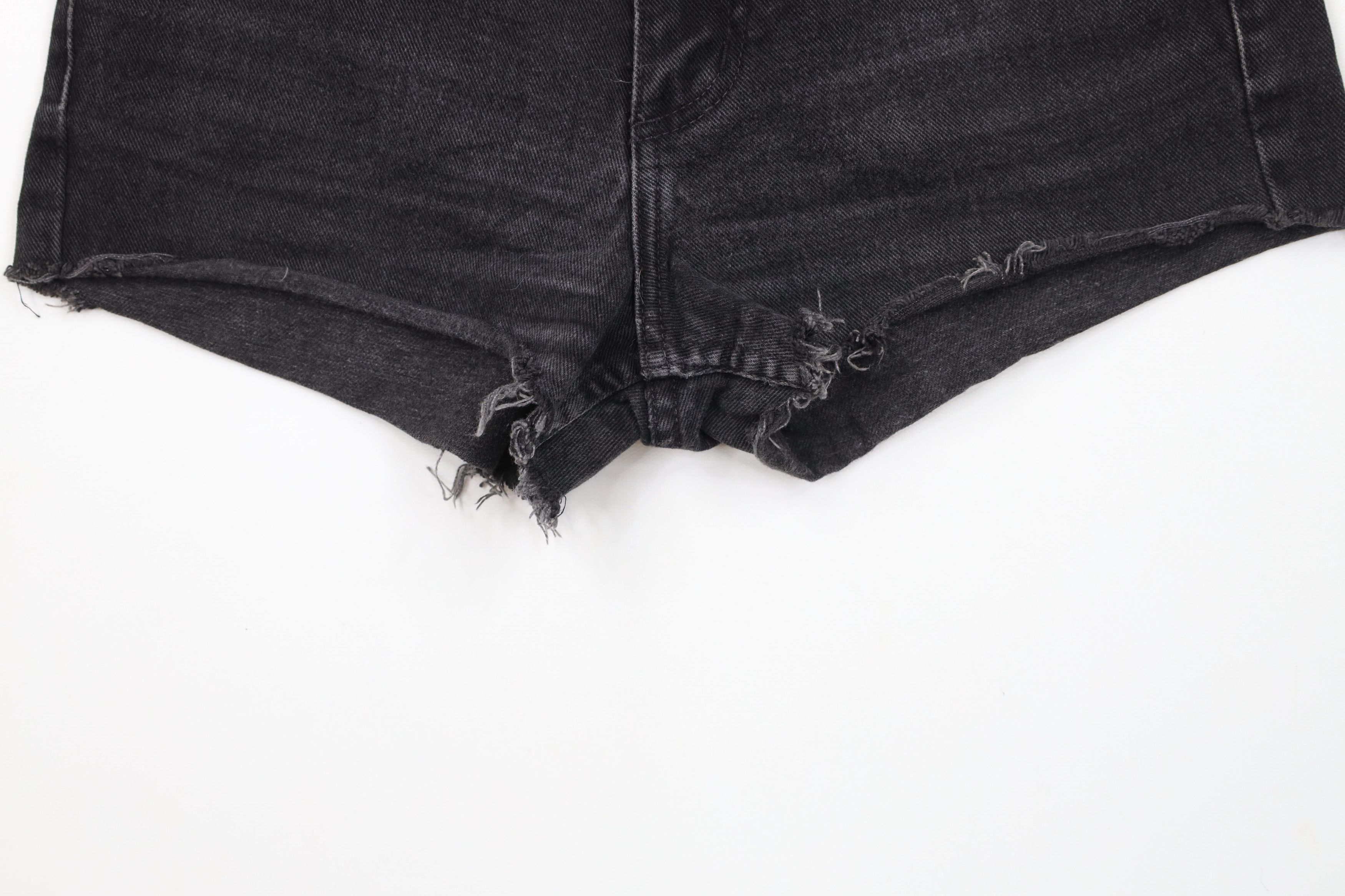 Guess Vintage 90s Guess Spell Cut Off Denim Jean Shorts Black USA Size 27" / US 4 / IT 40 - 4 Thumbnail