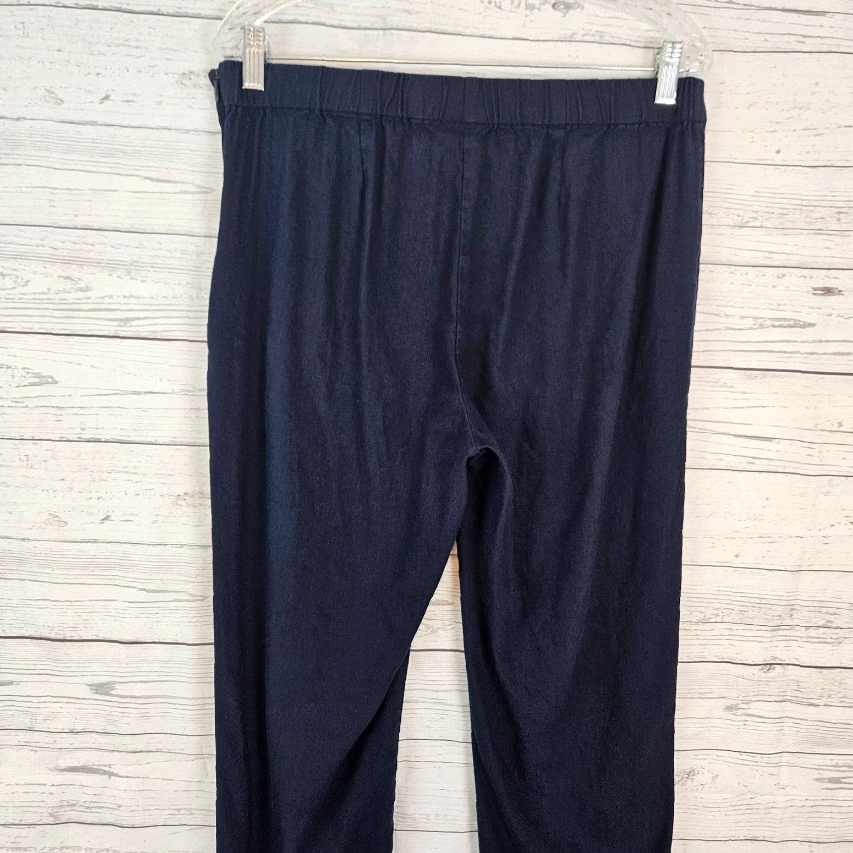 J. Jill VINTAGE J Jill Womens Linen Stretch Crop Pants Sz M Tall Blue Side Zip Mid Rise Size 32" / US 10 / IT 46 - 5 Thumbnail
