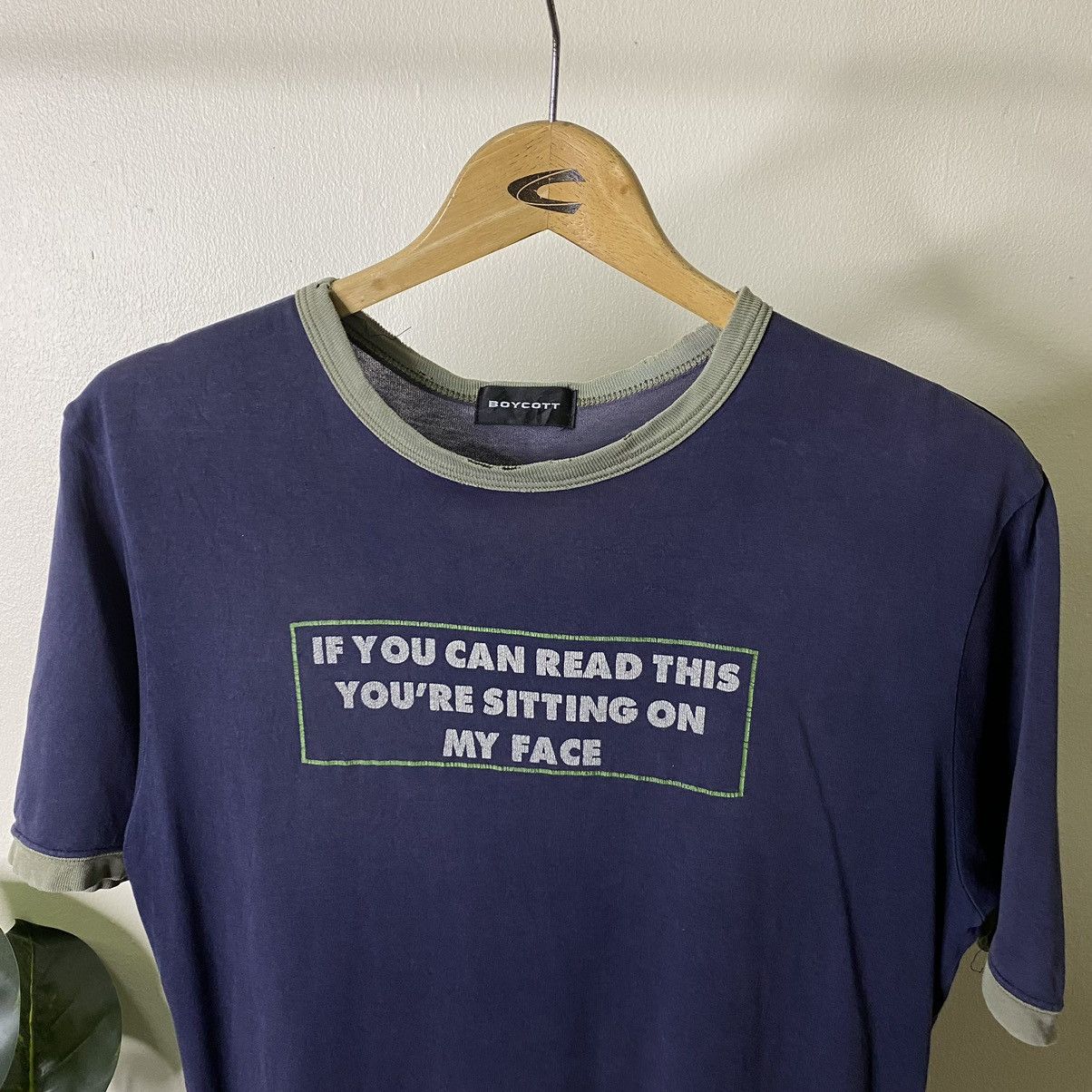 Boycott × Japanese Brand Boycott Humor Funny Wording Ringer Tee Size US M / EU 48-50 / 2 - 2 Thumbnail