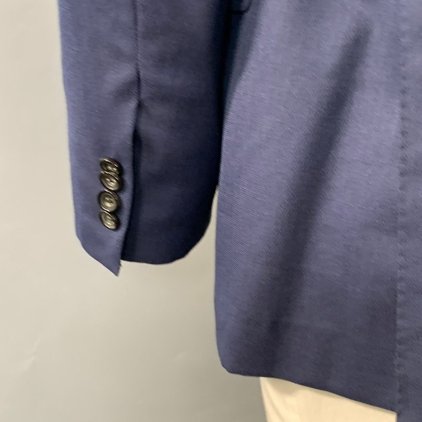 SARTORIO SARTORIO Size 44 Regular Navy Wool Notch Lapel Sport Coat Size 44R - 4 Thumbnail