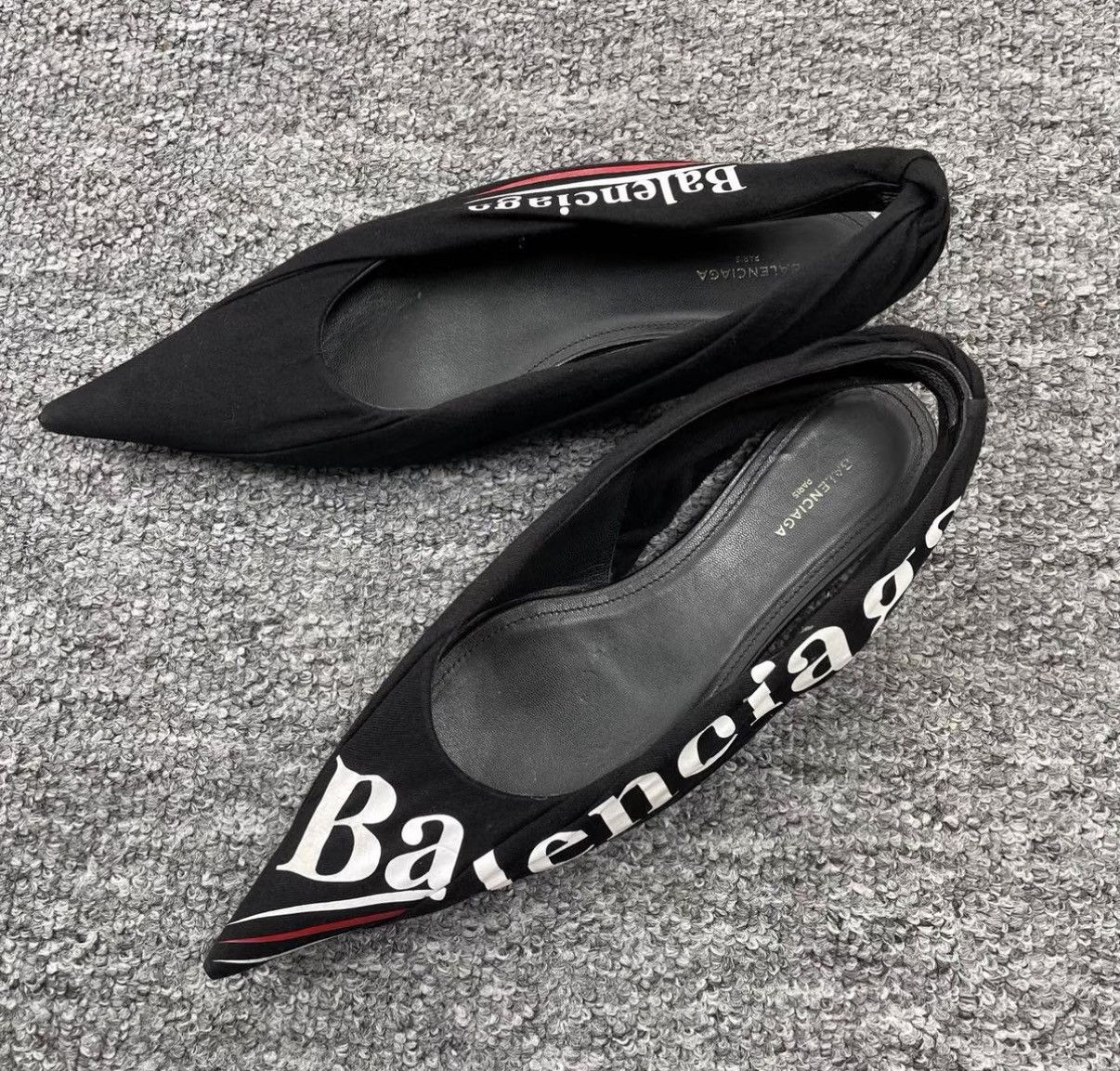 Balenciaga Balenciaga Alphabet Logo Pointed Toe Flats K12 Size US 5.5 / IT 35.5 - 2 Thumbnail