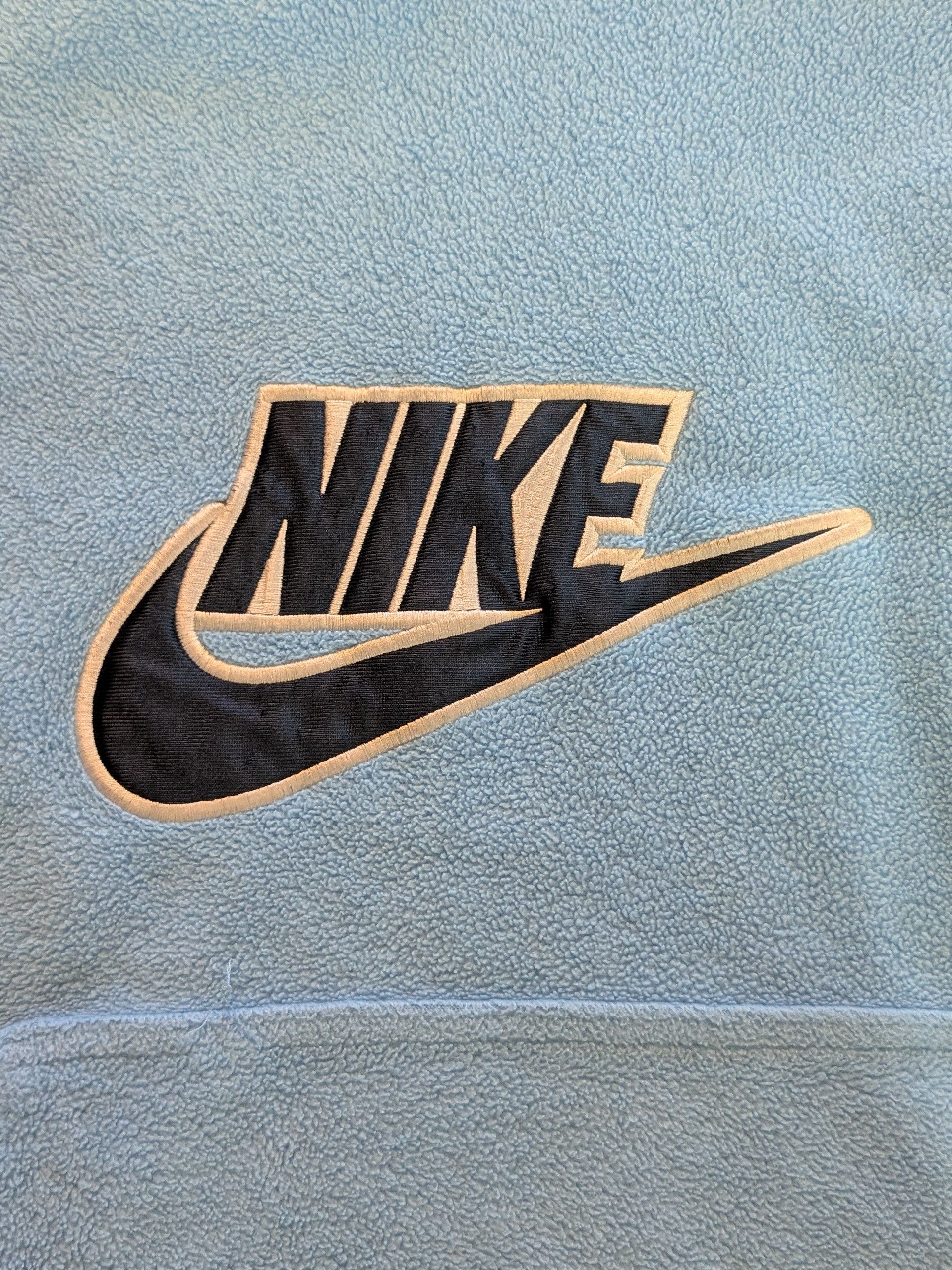 Nike Y2K Nike Baby Blue Spellout Logo Fleece Hoodie - Size L Size US L / EU 52-54 / 3 - 2 Thumbnail