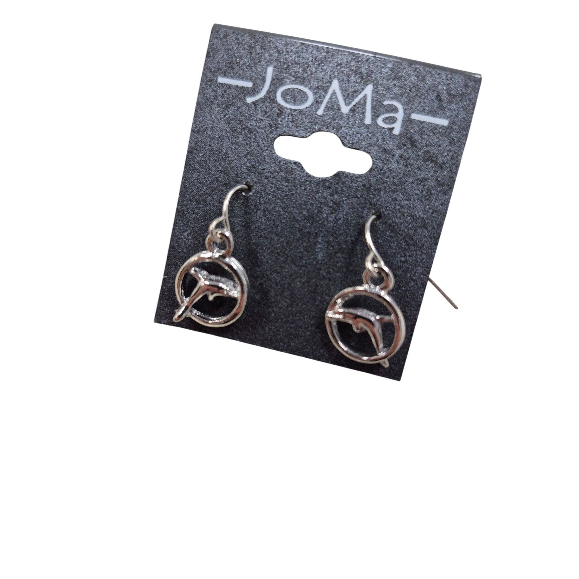Joma Silver JoMa Dolphin Hoop Dangle Earrings Made In USA Size ONE SIZE - 3 Thumbnail