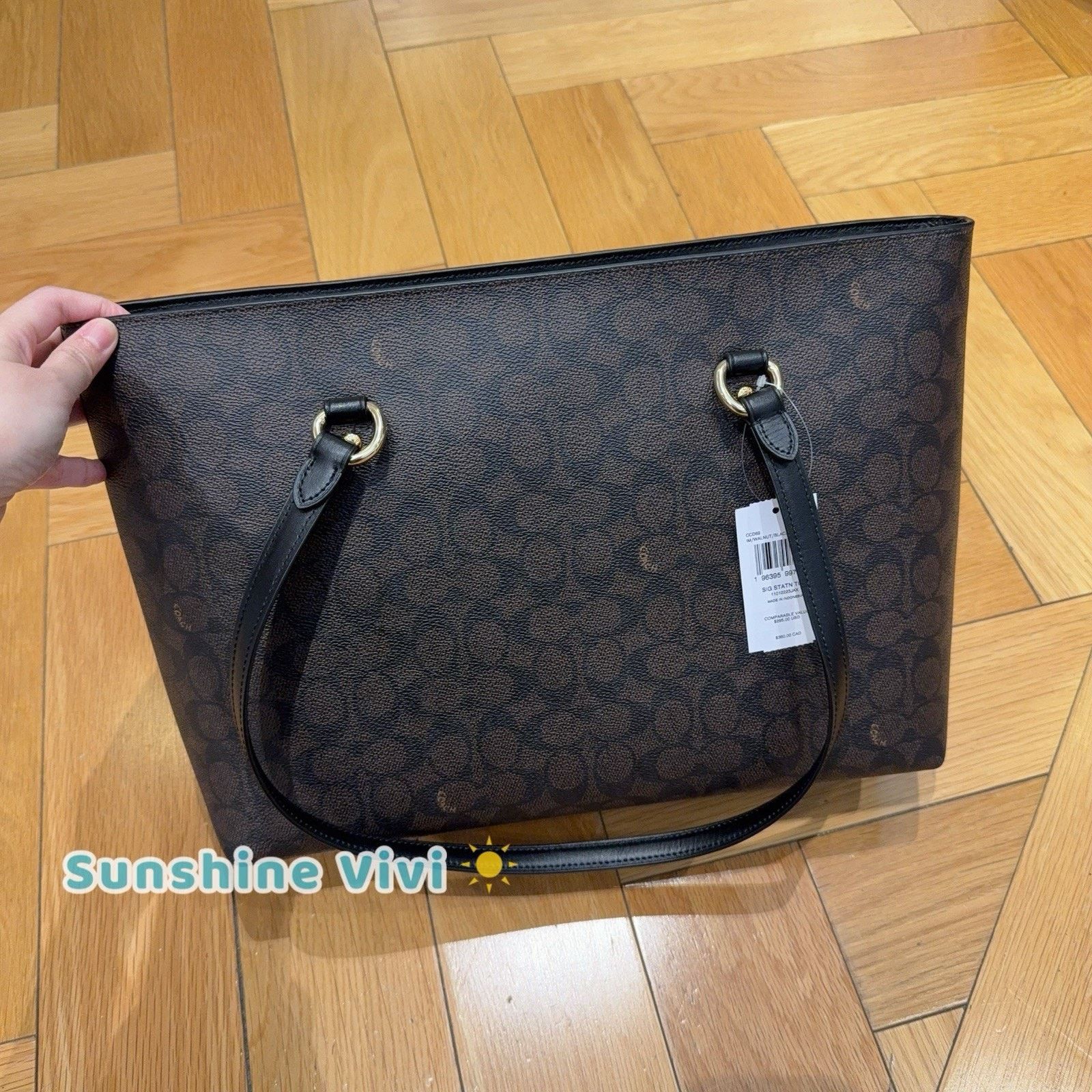 Coach NWT COACH Station Tote Bag Maxi Signature CCD69 Walnut black Size ONE SIZE - 4 Thumbnail