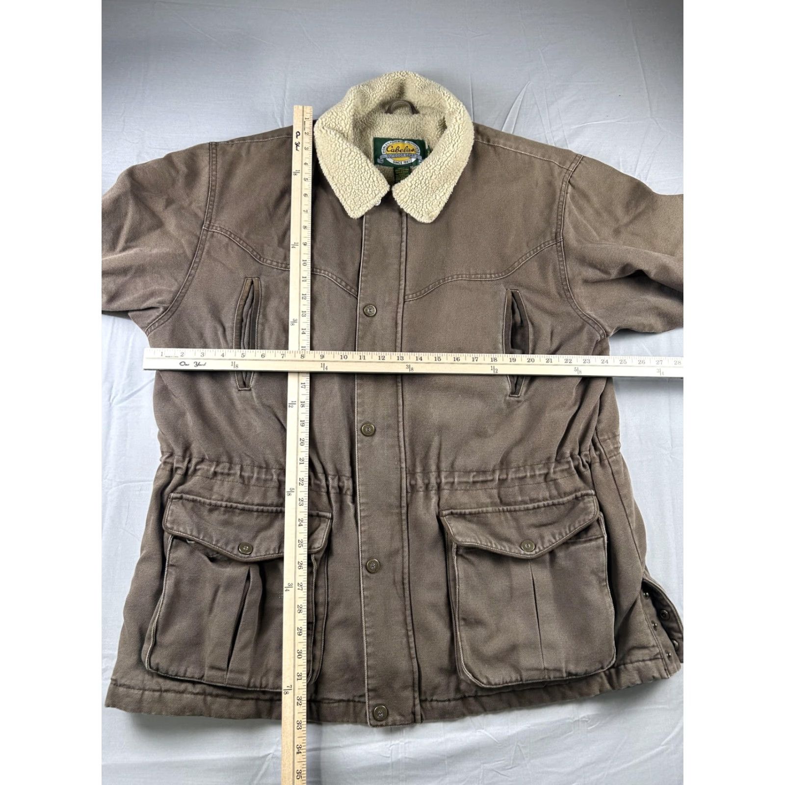 Vintage Cabela's Coat Mens XL Brown Canvas Sherpa Lined Insulated Parka Hunting Chore Shirt/Coat? Size US XL / EU 56 / 4 - 4 Thumbnail