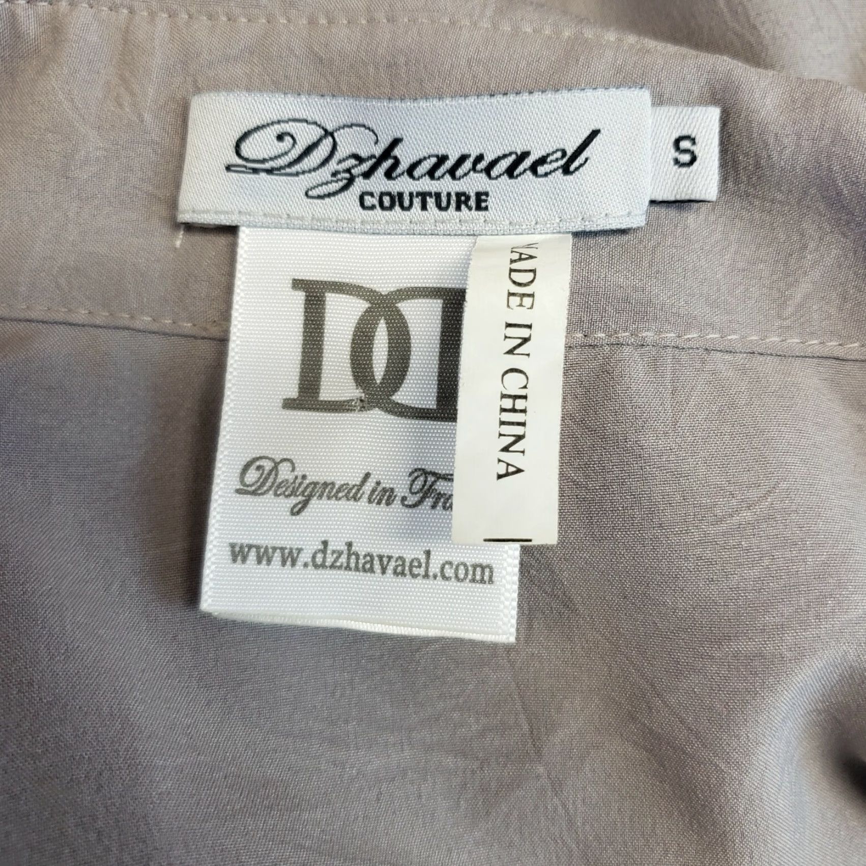 Vintage Dzhavael Couture Womens Dress Solid Gray Short Sleeve Button Front Size Small Knee Length Dress Size 28" / US 6 / IT 42 - 4 Thumbnail