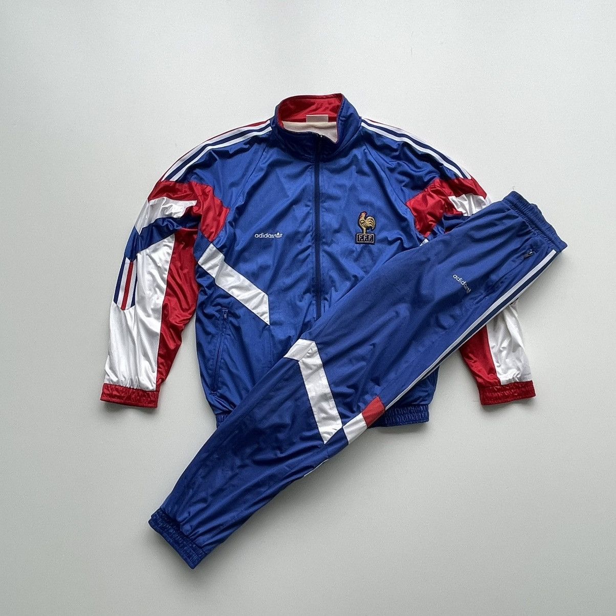 Adidas × Vintage Adidas France 1992 Vintage 90’s Anthem Prematch Tracksuit Size US M / EU 48-50 / 2 - 1 Thumbnail