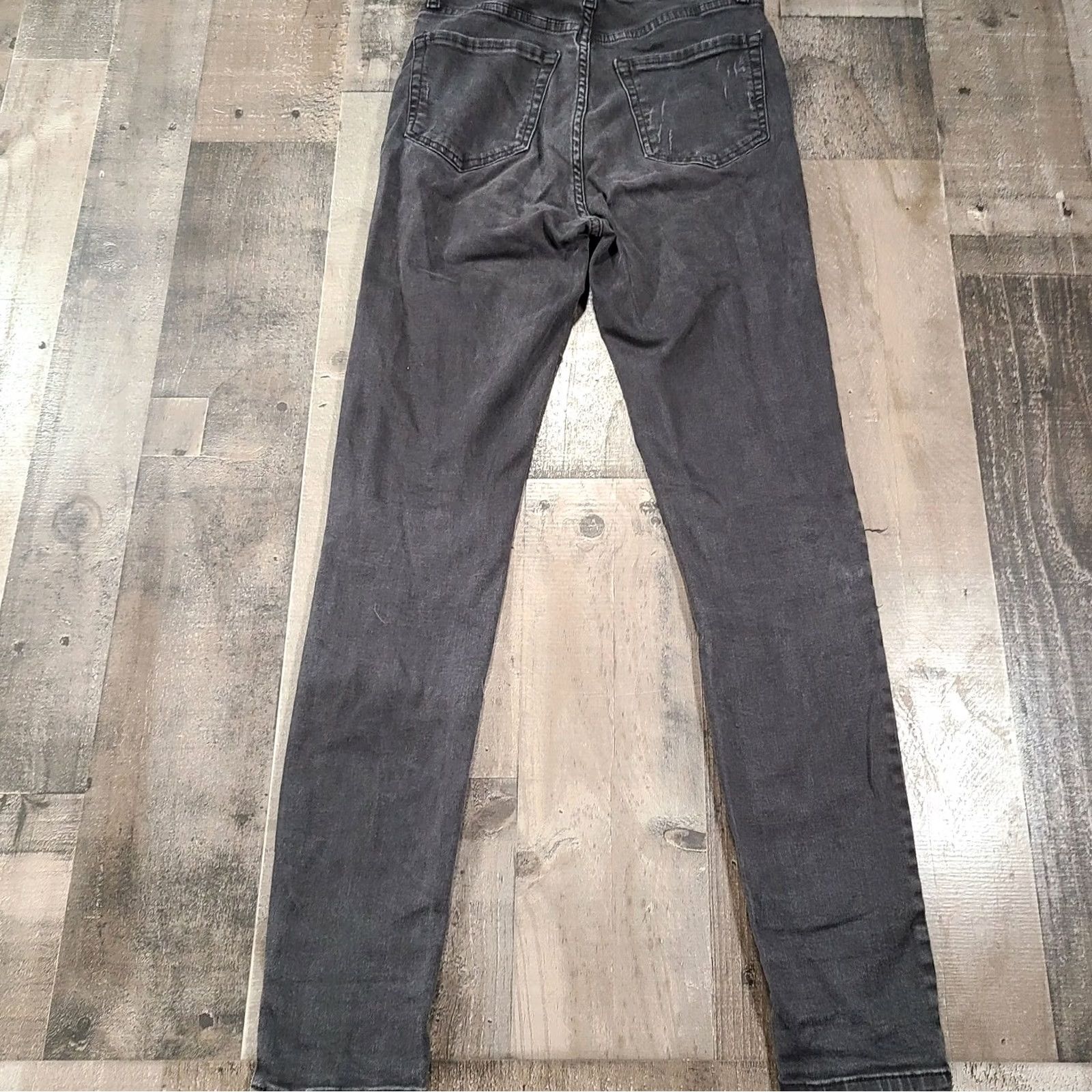 Forever 21 FOREVER 21 Jeans Womens 25 Skinny High Rise Distressed Zip Dark Wash Black Denim Size 42" / US 20 - 2 Thumbnail