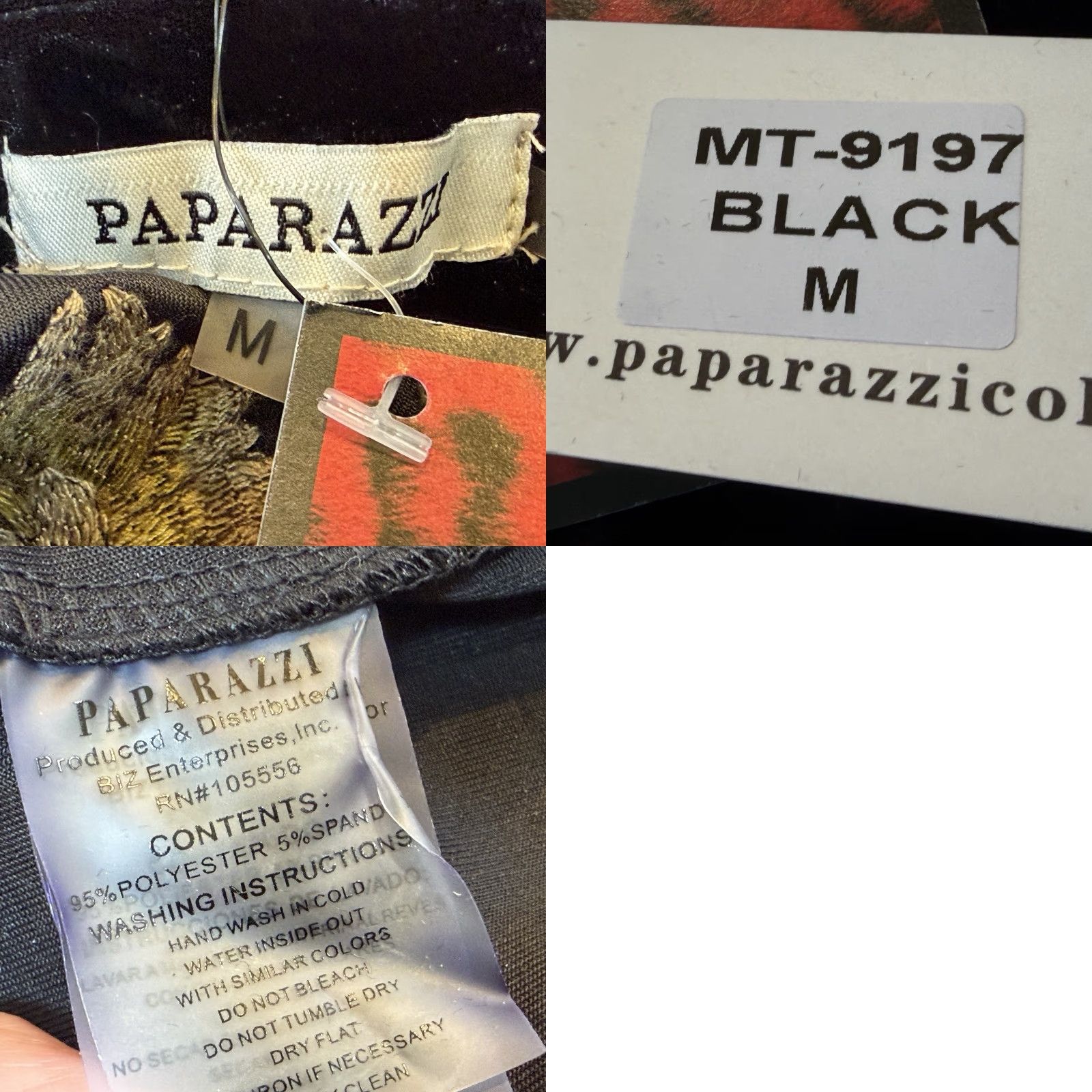 Velvet Paparazzi Velvet Embroidered Button Front Top Womens Medium Black Floral BOHO Shirt Tunic Long Sleeve Collared Stretch Size M / US 6-8 / IT 42-44 - 8 Thumbnail