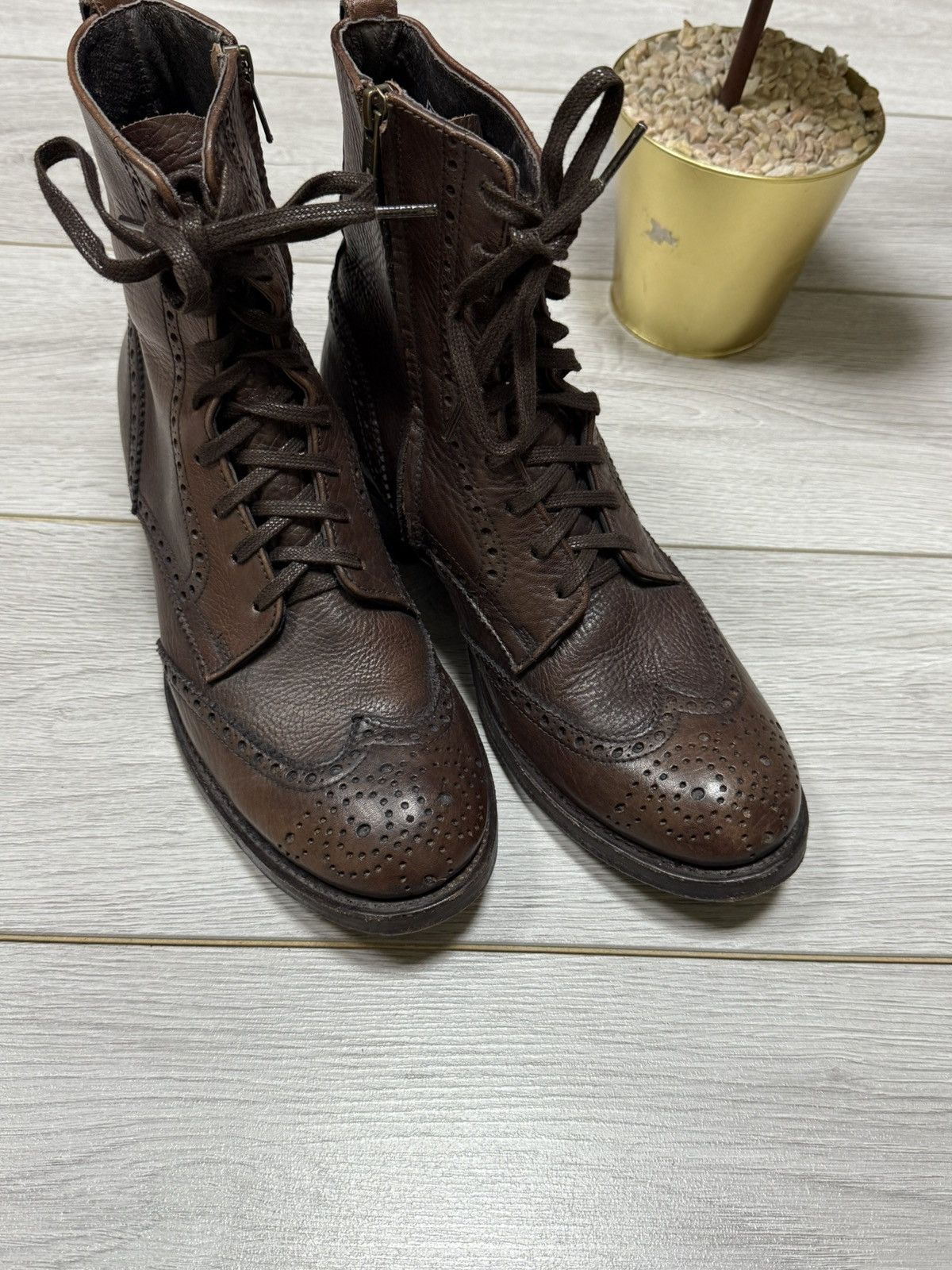 Sendra Sendra western vintage leather lace boots rare rancho Size US 8.5 / EU 41-42 - 5 Thumbnail