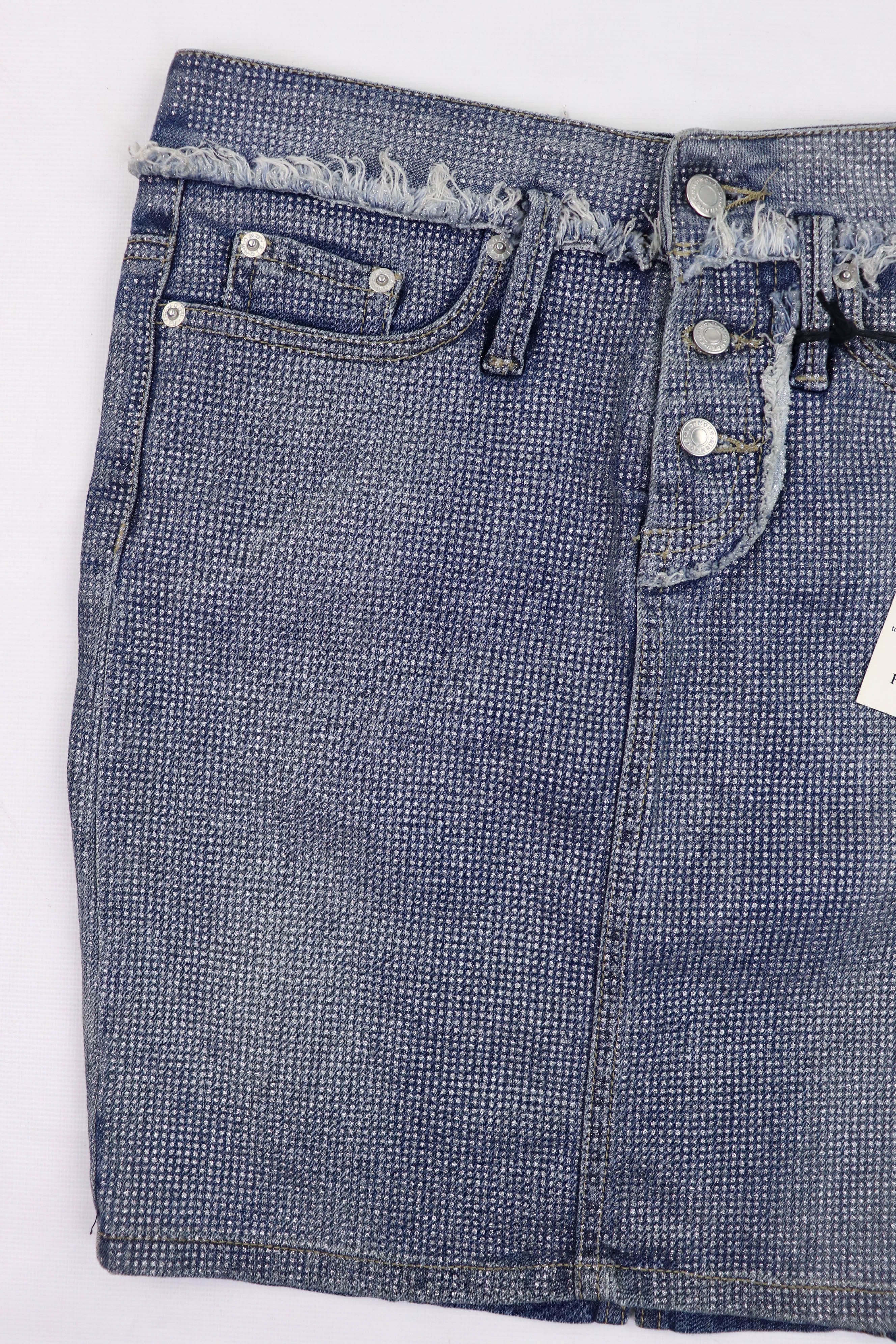John Richmond Richmond Made in Italy Faux Rhinestones Jeans Mini Skirt Size 28" / US 6 / IT 42 - 3 Thumbnail