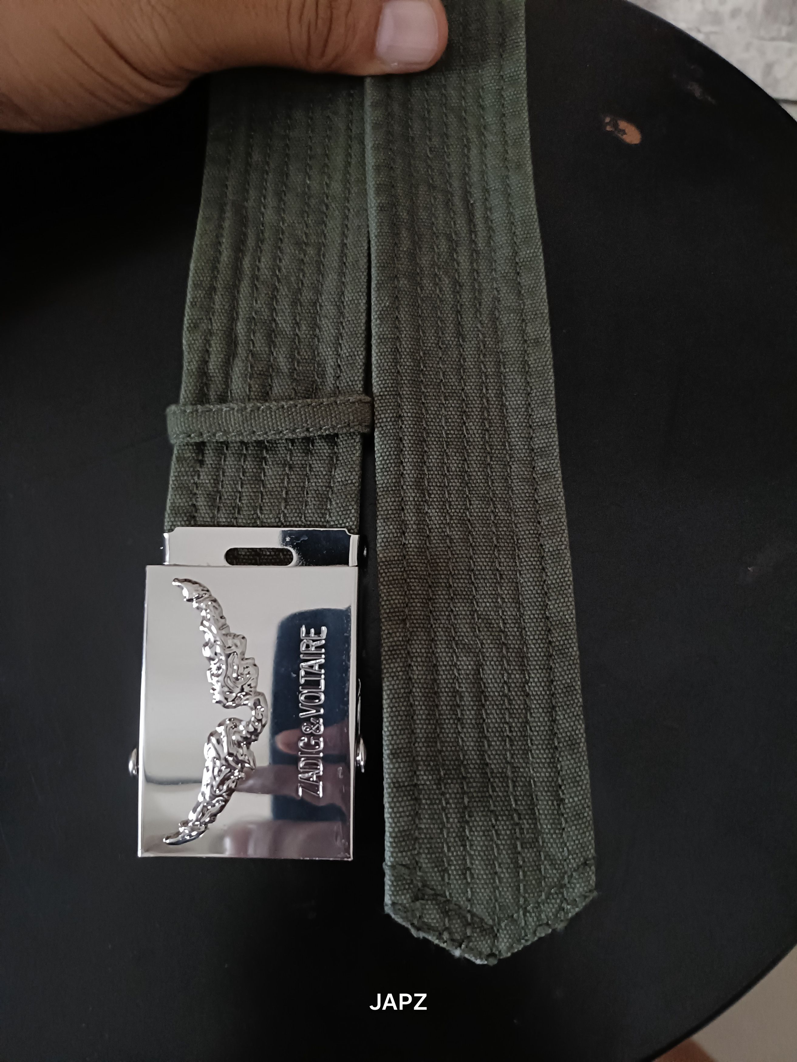 Zadig & Voltaire Zadig & voltaire olive military canvas belt Size ONE SIZE - 3 Thumbnail