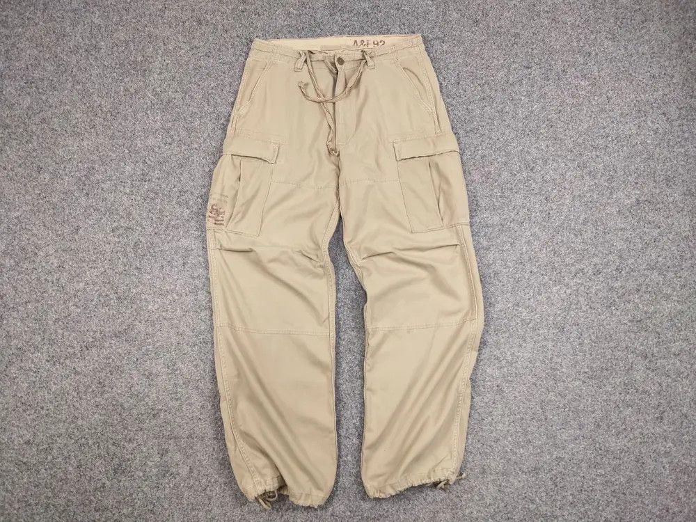 Japanese Brand Vintage 90's Japanese Baggy cargo Beige cotton Pants Hype Size US 34 / EU 50 - 7 Thumbnail