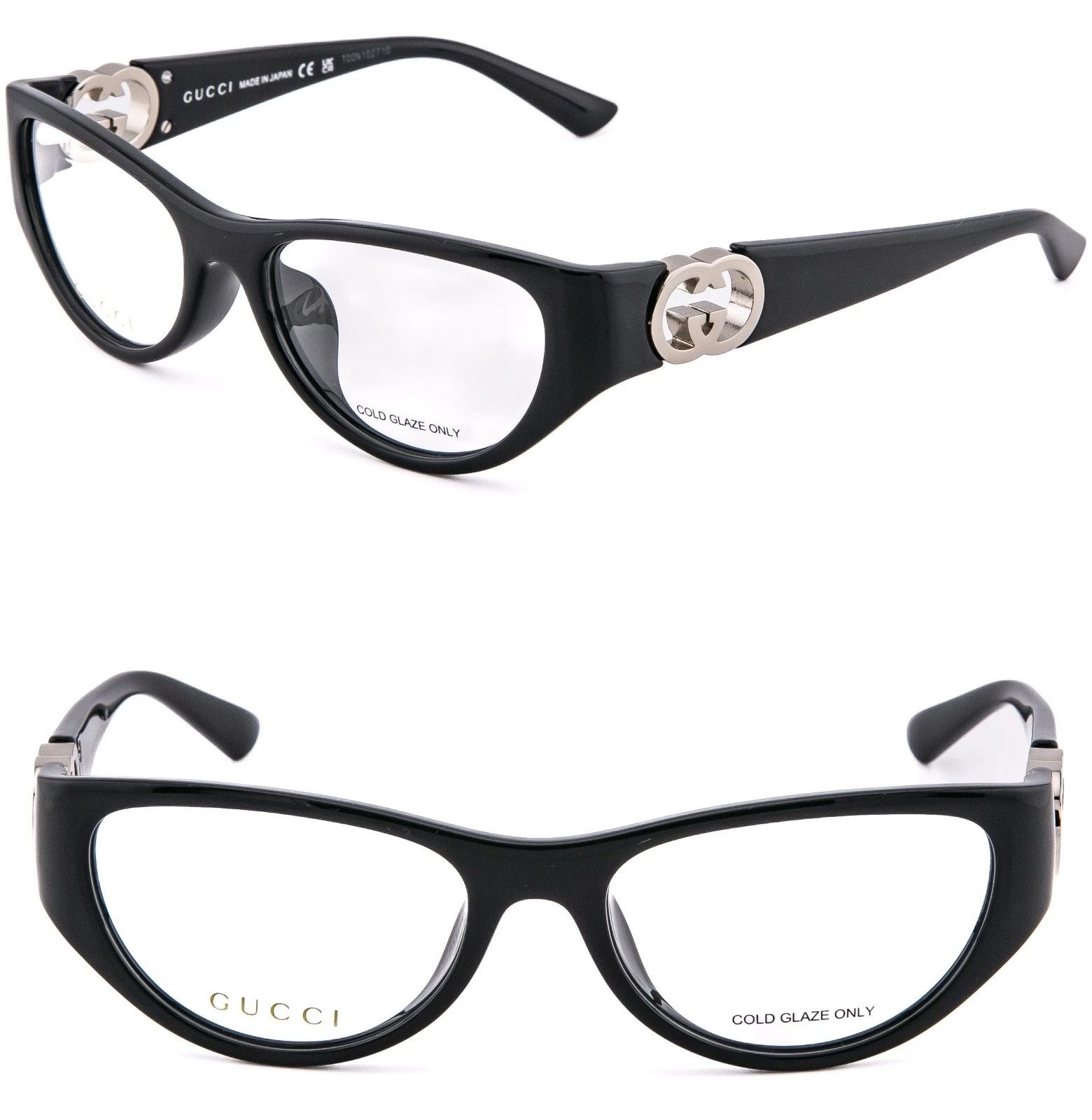 Gucci GUCCI GG1825O 1825 Black Silver Logo Unisex Eyeglasses 001 Size ONE SIZE - 1 Thumbnail