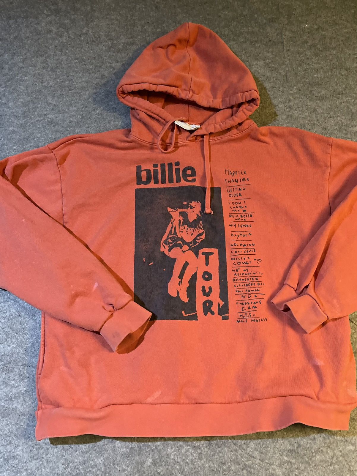 Billie Eilish Billie Eilish Happier Ever Tour Hoodie | Distressed Grunge Size XXL / US 16-18 / IT 52-54 - 3 Thumbnail