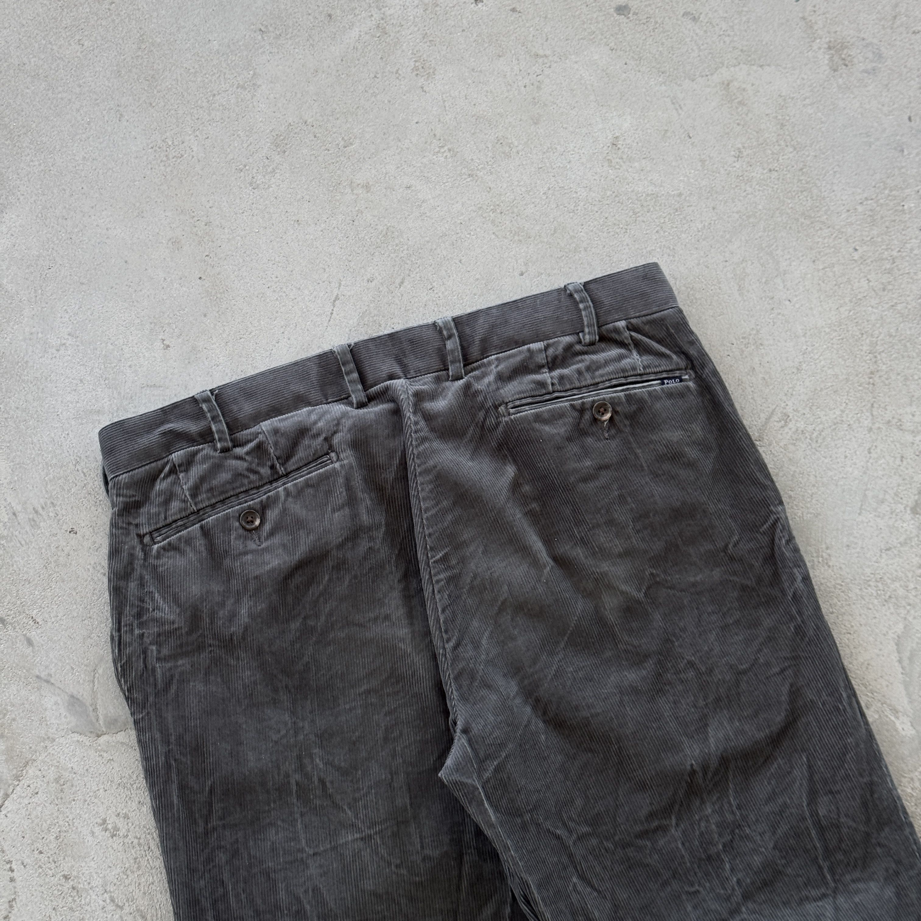 Polo Ralph Lauren Polo Ralph Lauren Gray Corduroy Stretch Slim Fit Pants 33x34 Size US 33 - 4 Thumbnail