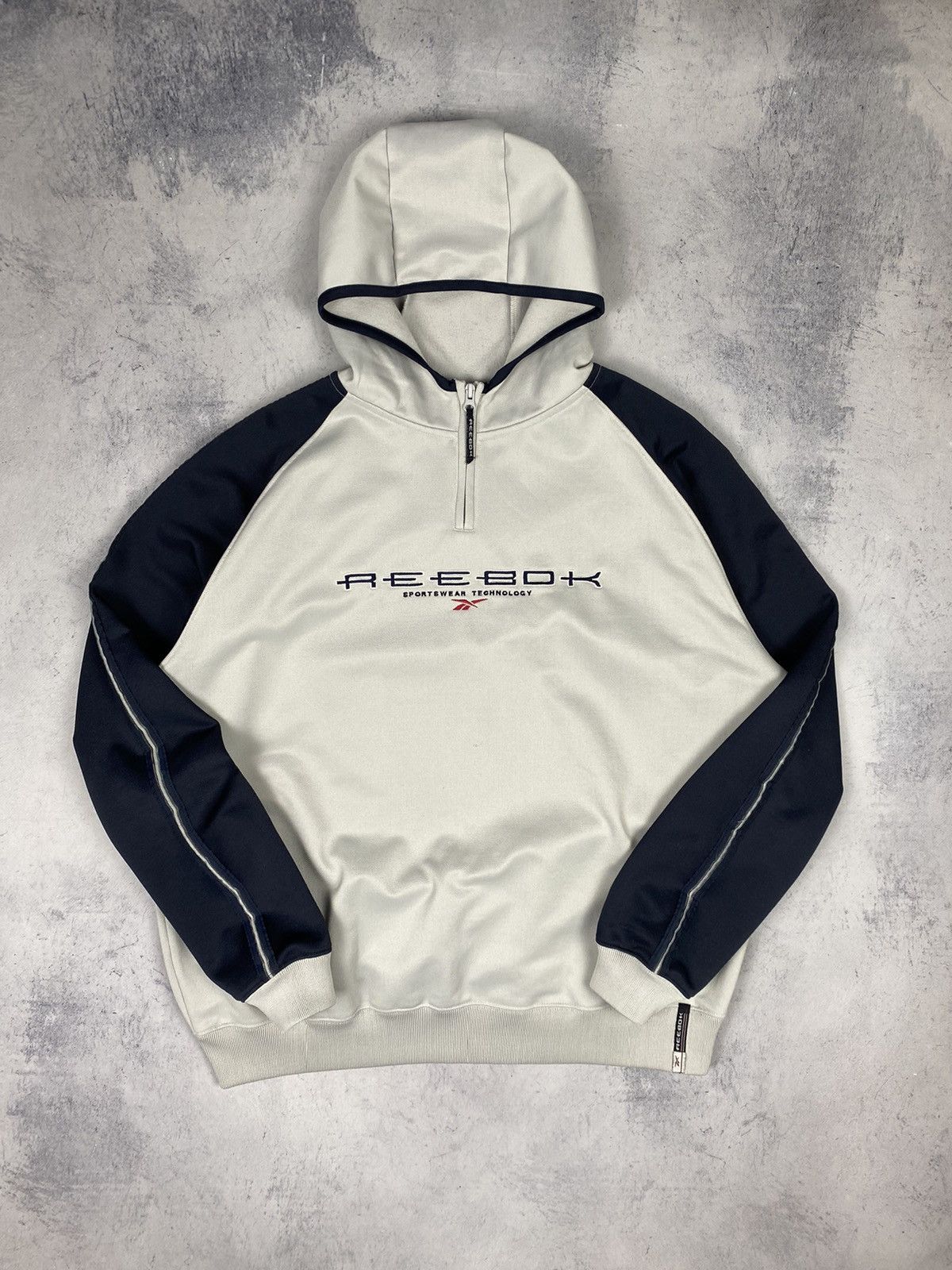 Reebok × Vintage Vintage 90s Reebok Technology Center Logo Drill Hoodie y2k Size US XL / EU 56 / 4 - 2 Thumbnail