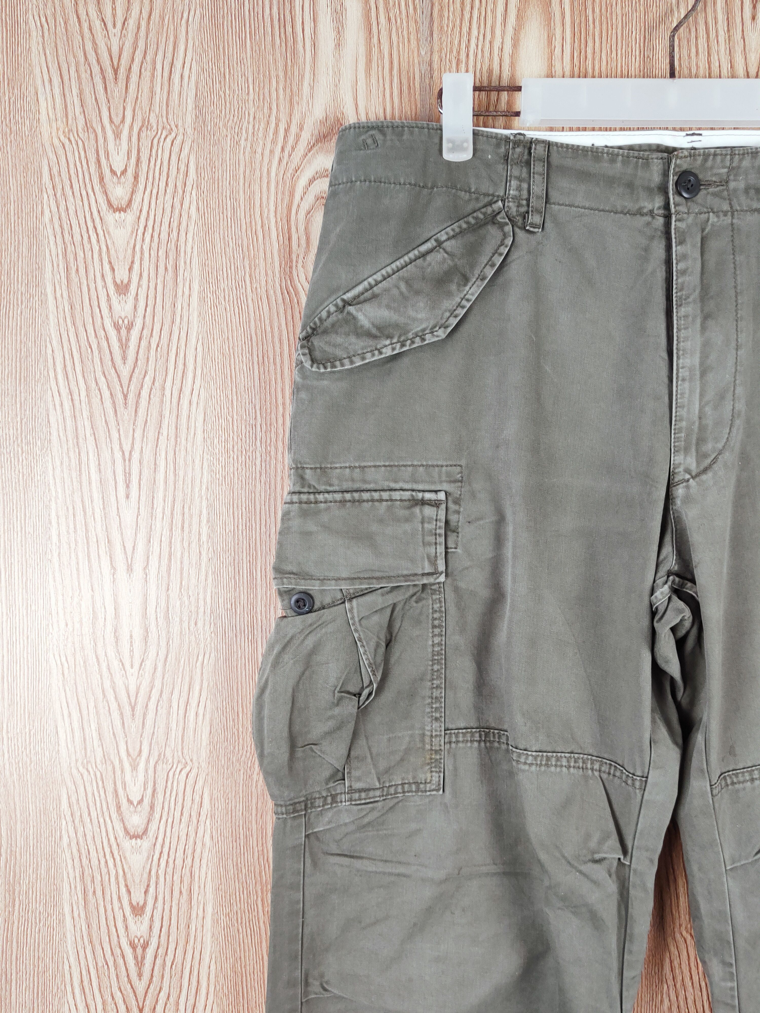 Japanese Brand Uniqlo Green Multipocket Tactical Cargo Pants #W213 Size US 35 - 3 Thumbnail